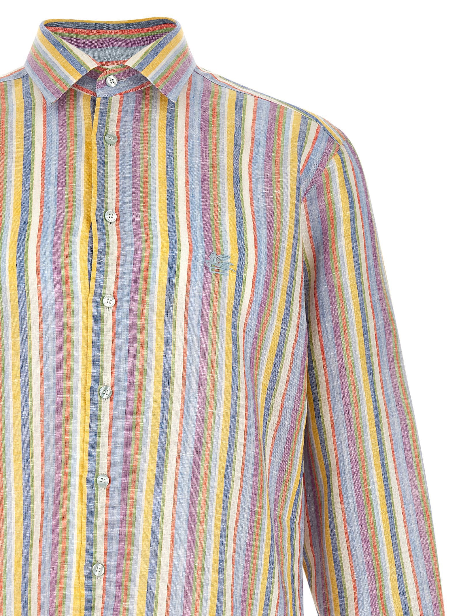 Etro Men's Striped Linen Shirt
