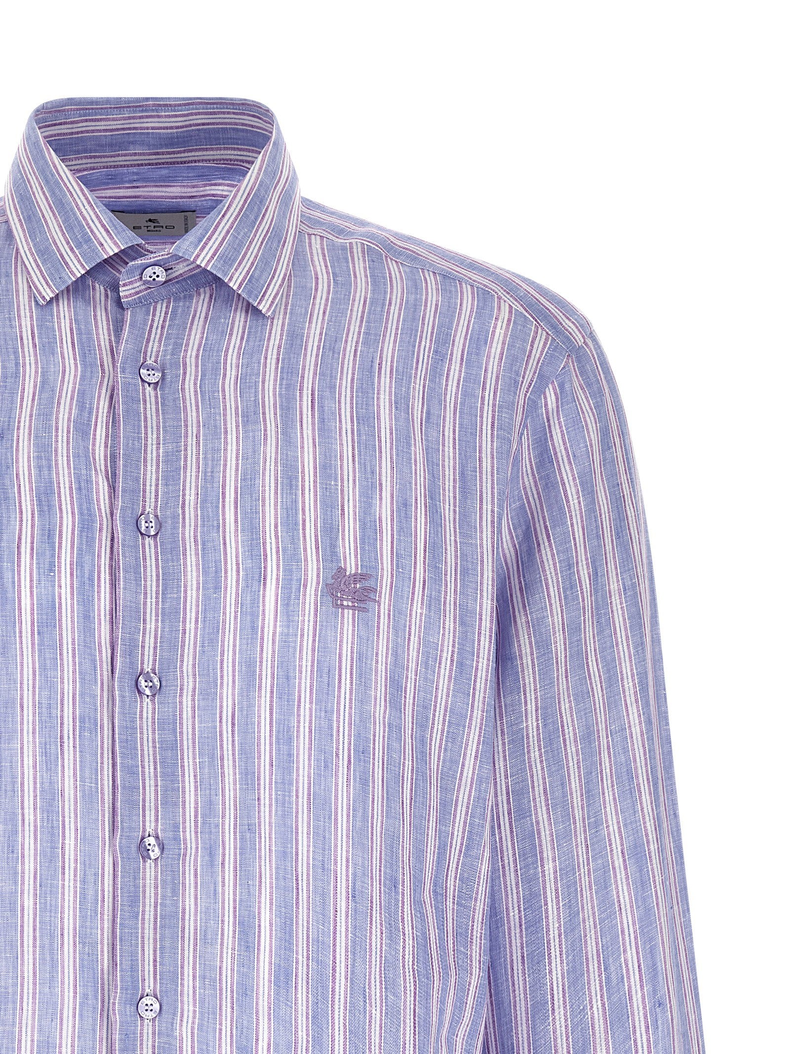 Etro Men's Striped Linen Shirt