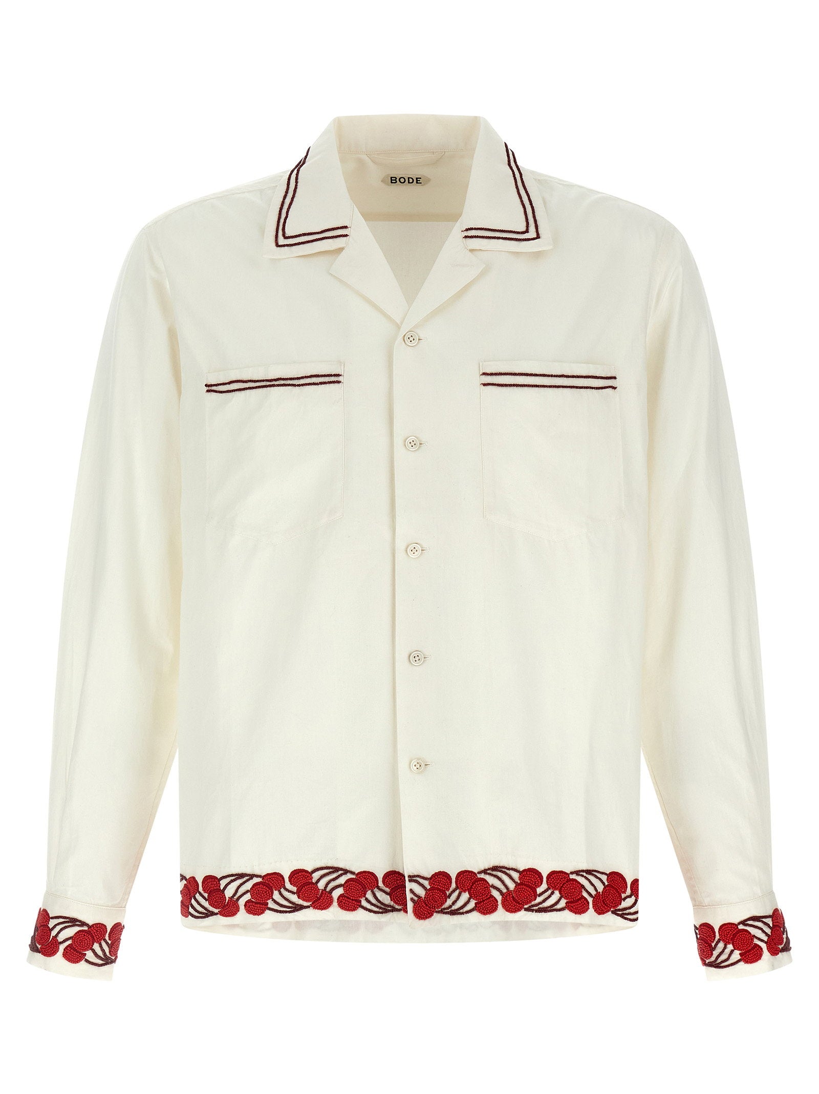 Bode Men's Cherry Lane Beaded Shirt
