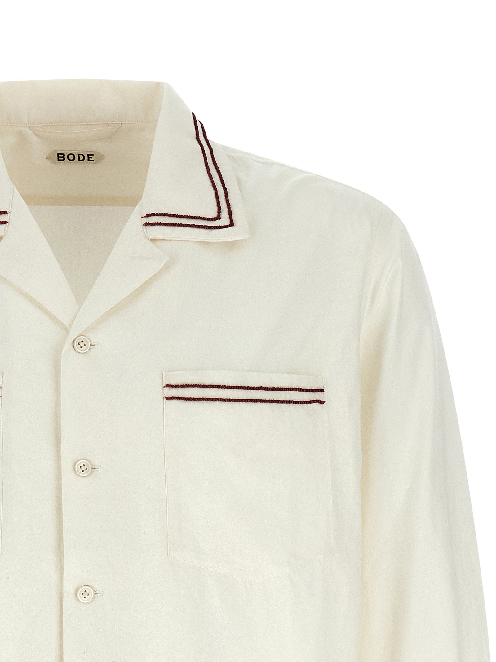 Bode Men's Cherry Lane Beaded Shirt
