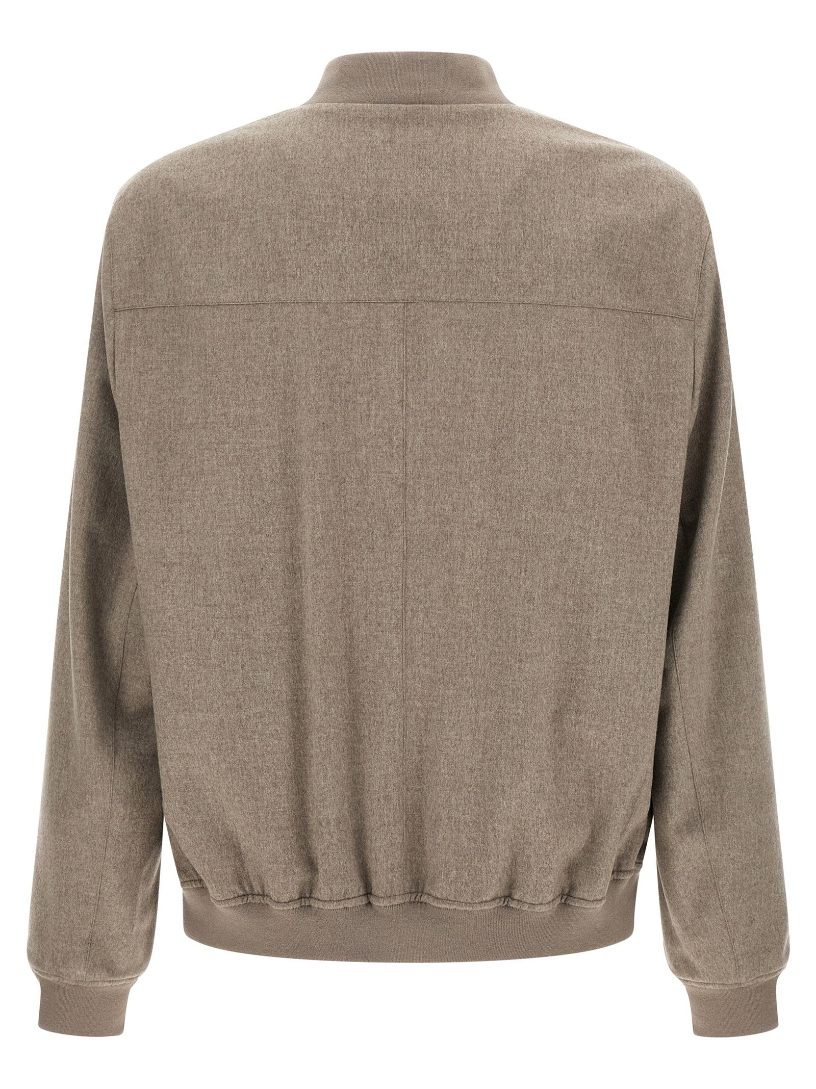 Brunello Cucinelli Men's Light Flannel Bomber Jacket