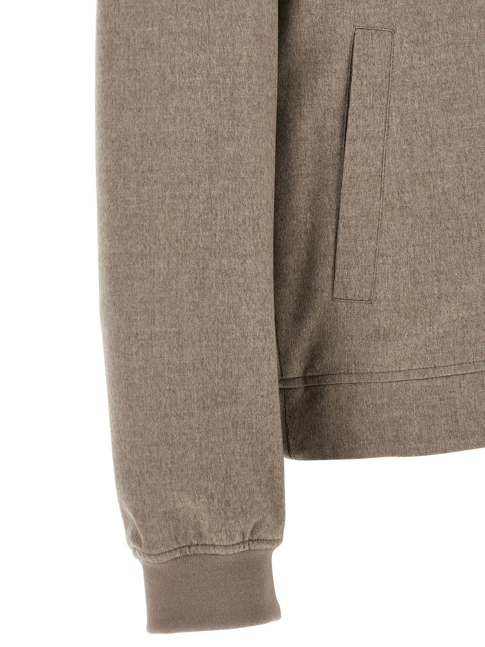Brunello Cucinelli Men's Light Flannel Bomber Jacket