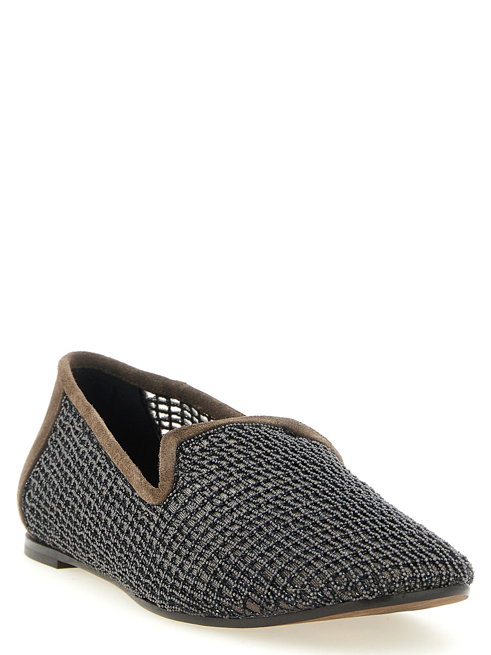 Brunello Cucinelli Women's Embroidery Mesh Loafers