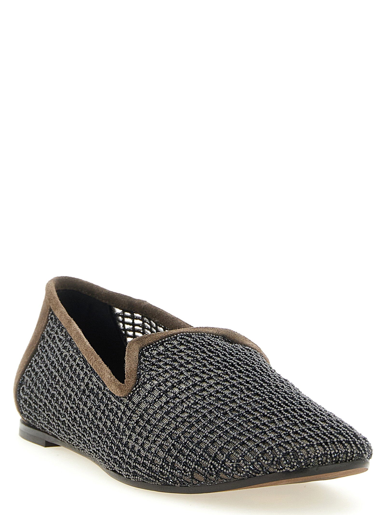 Brunello Cucinelli Women's Embroidery Mesh Loafers