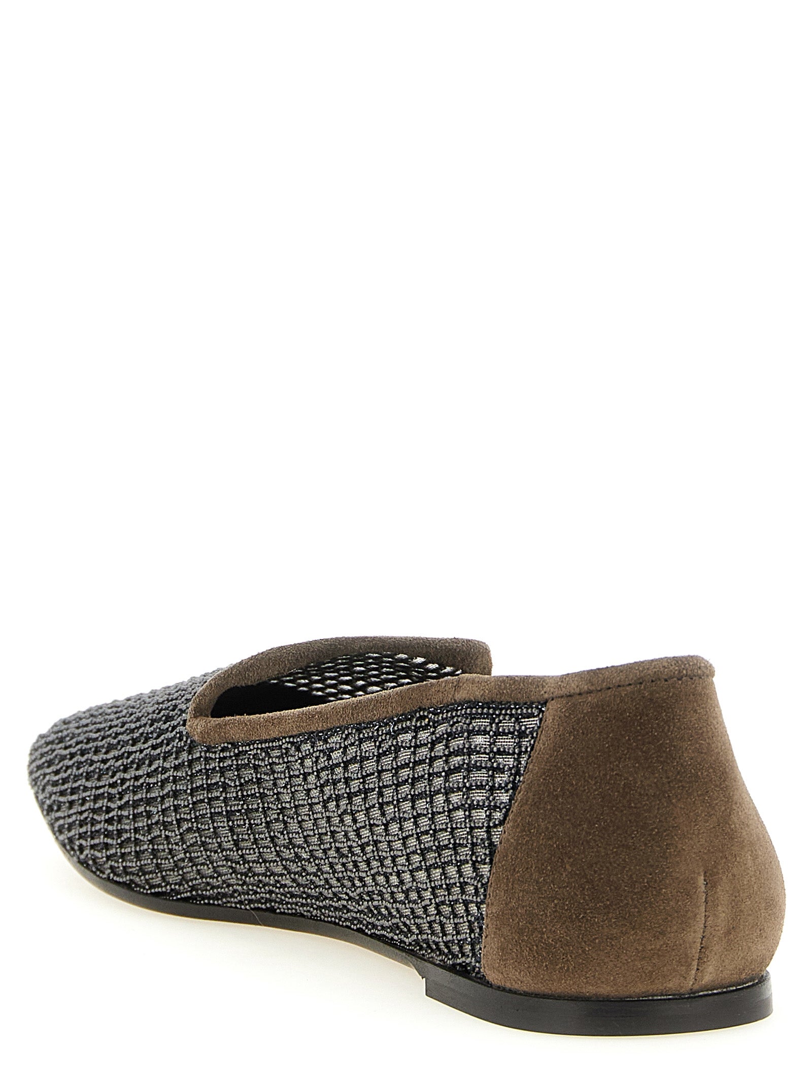 Brunello Cucinelli Women's Embroidery Mesh Loafers