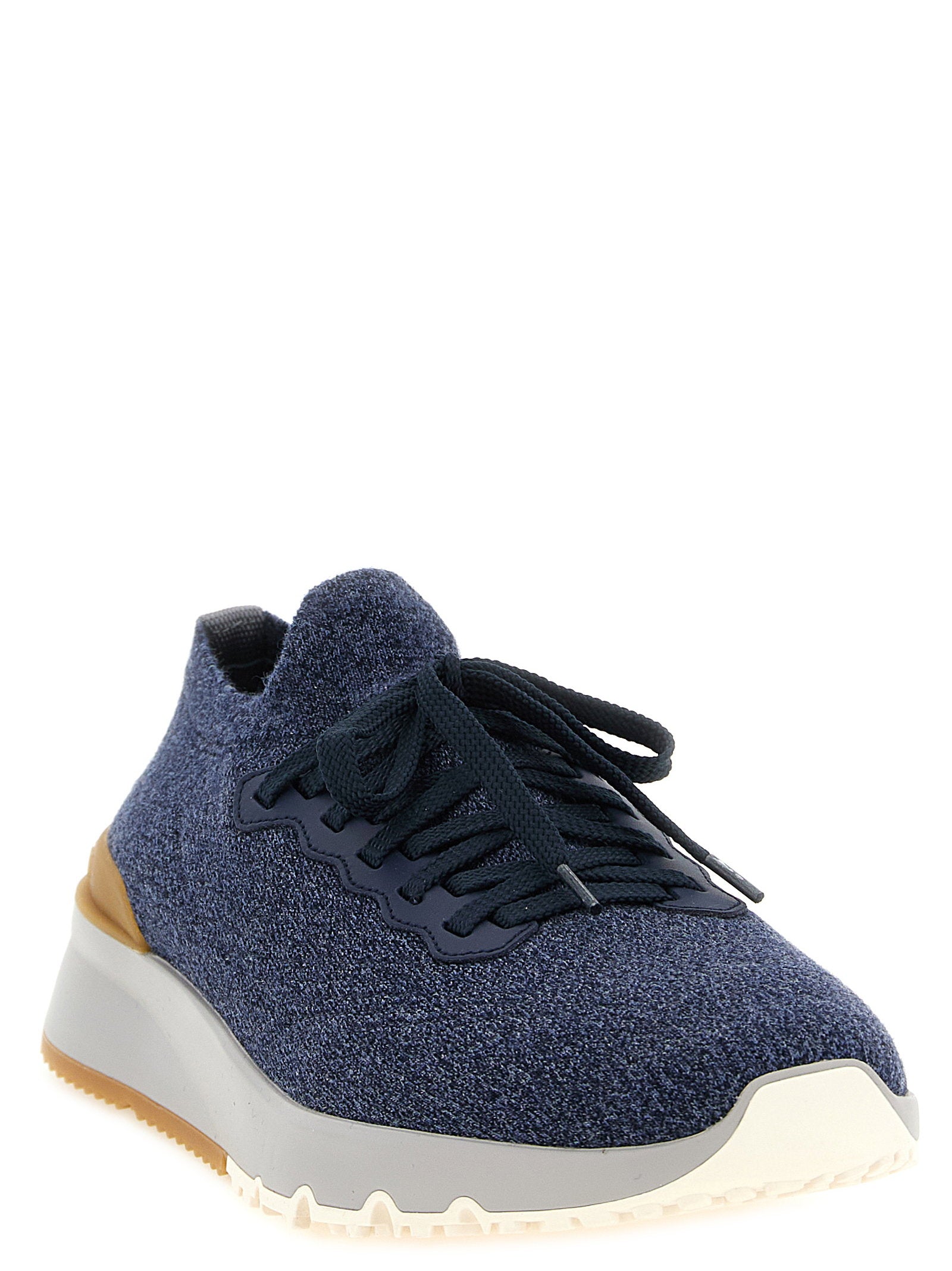 Brunello Cucinelli Men's Jacquard Knit Sneakers