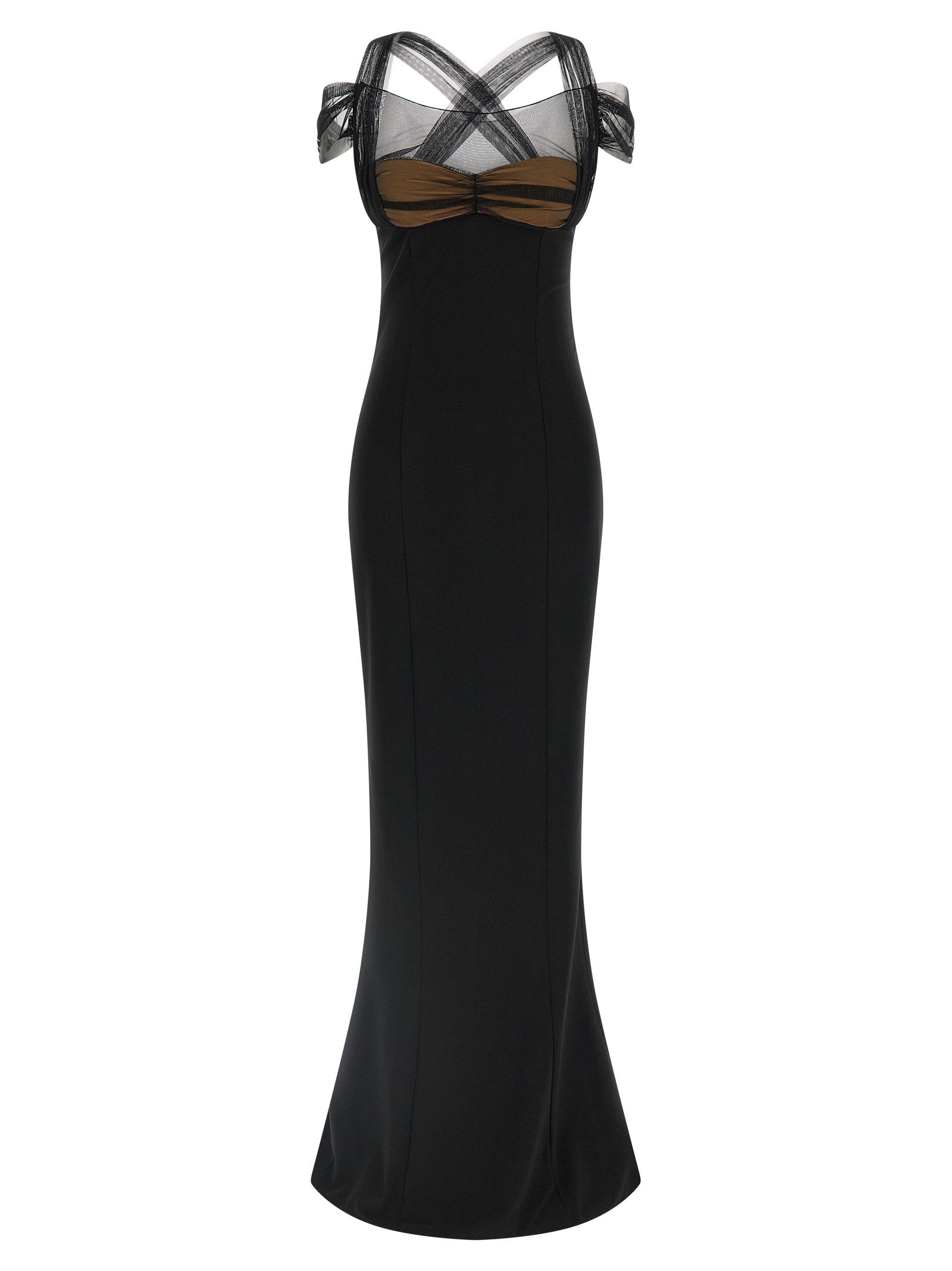 maxi dress with padded cups Achanti Pleated Maxi Dress