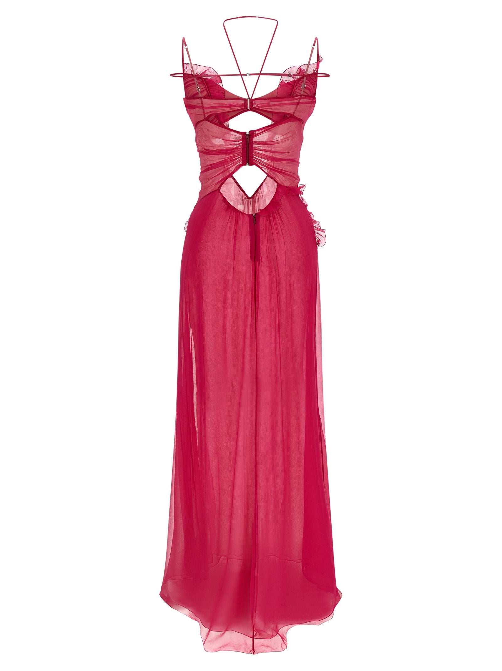 Nensi Dojaka Women's Frilled Gown With Cutouts Dress