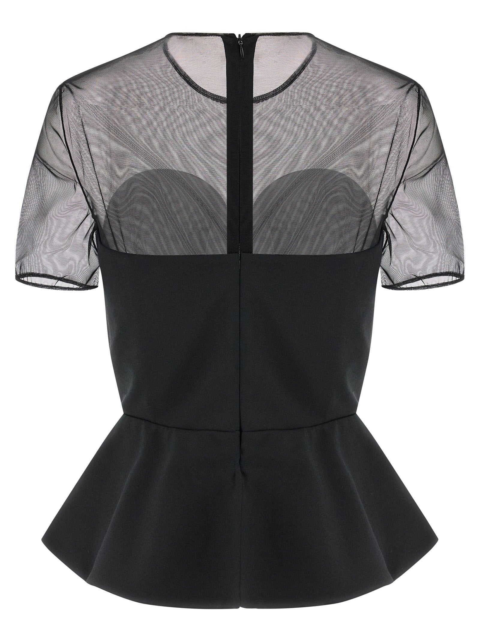 Nensi Dojaka Women's Tailored Bustier With Sheer Neckline Top