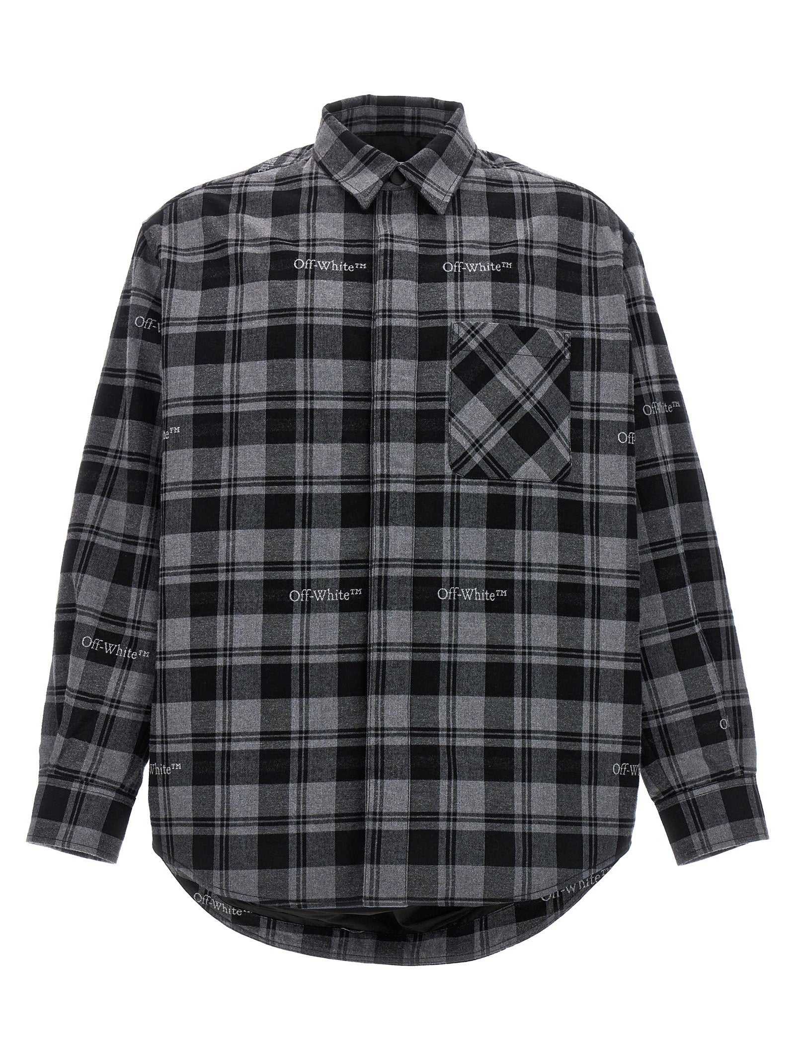 Off White Men's Check Flannel Padded Jacket