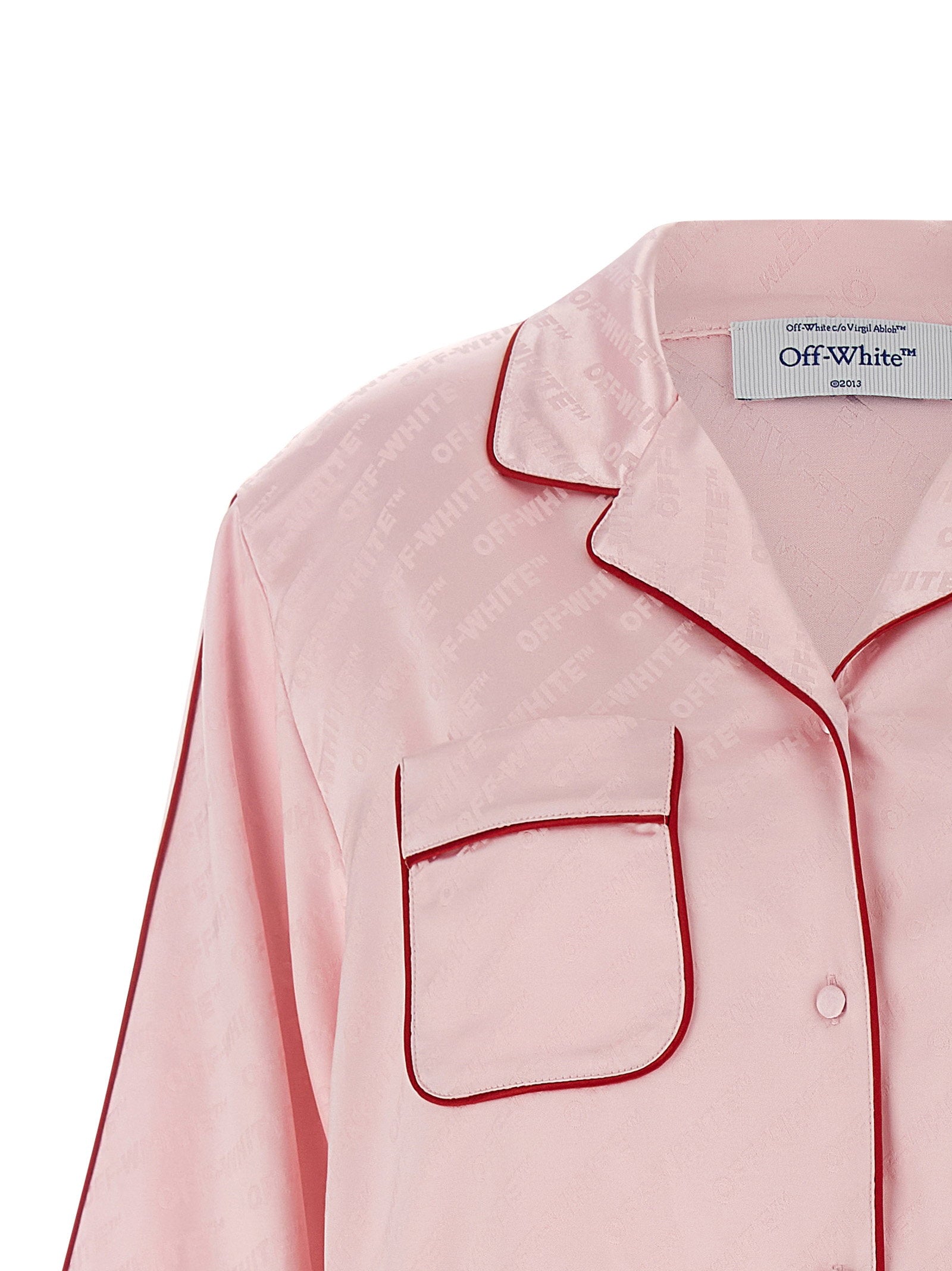 Off White Women's Jacquard Satin New Roxy Pajama Shirt