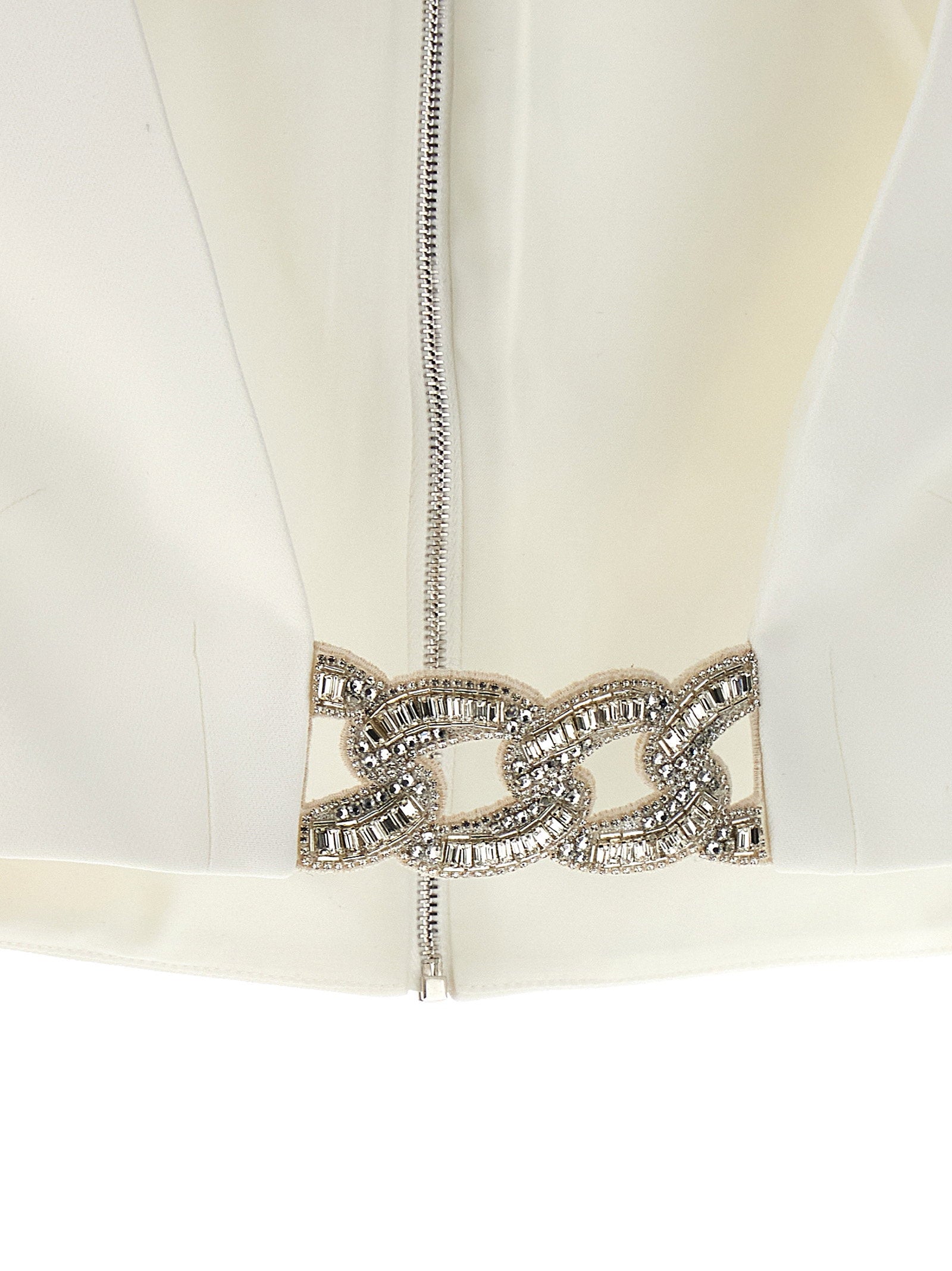David Koma Women's Top 3D Crystsal Chain And Square Neck