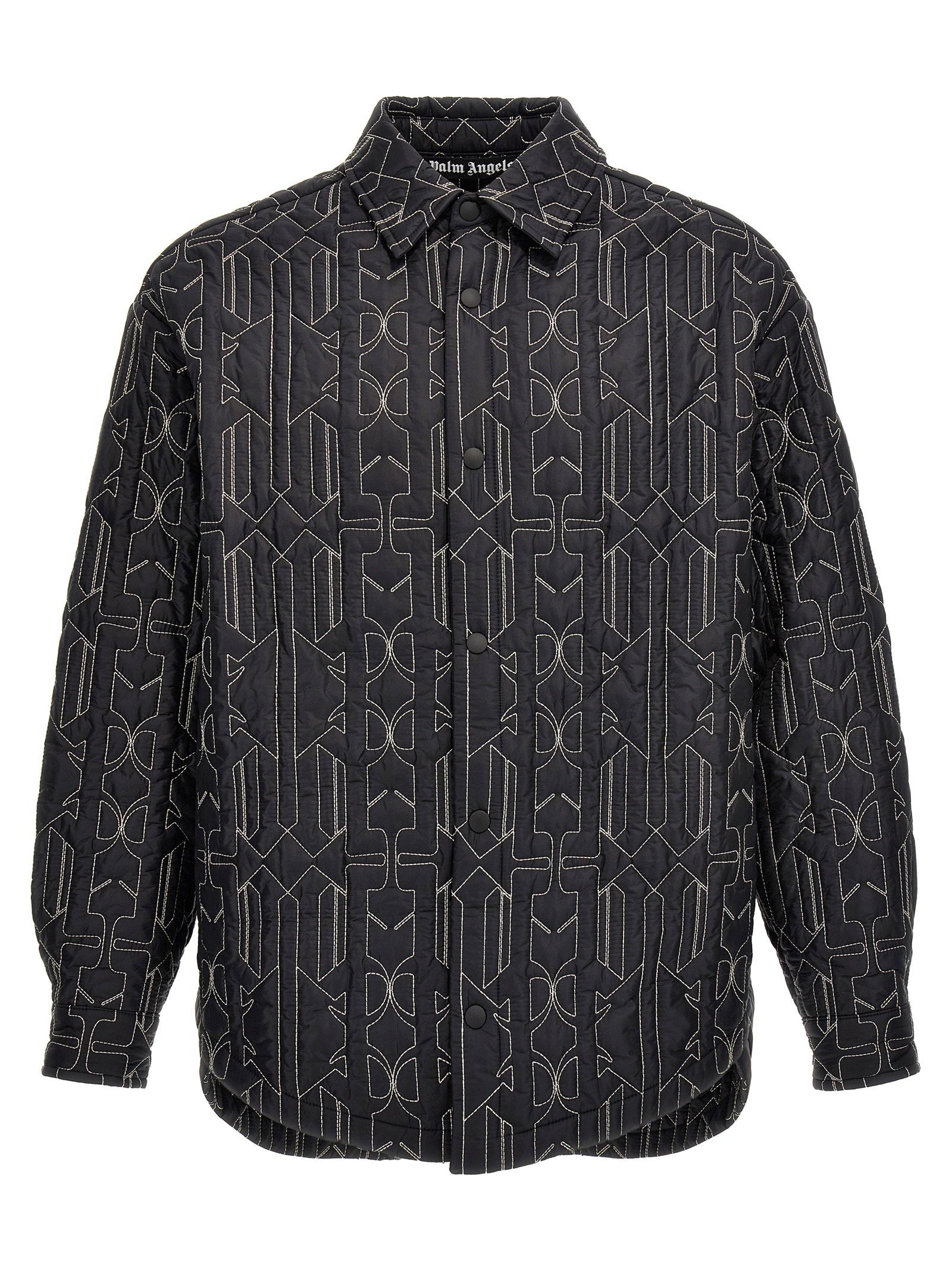 Palm Angels Men's All Monogram Quilted Dover Jacket