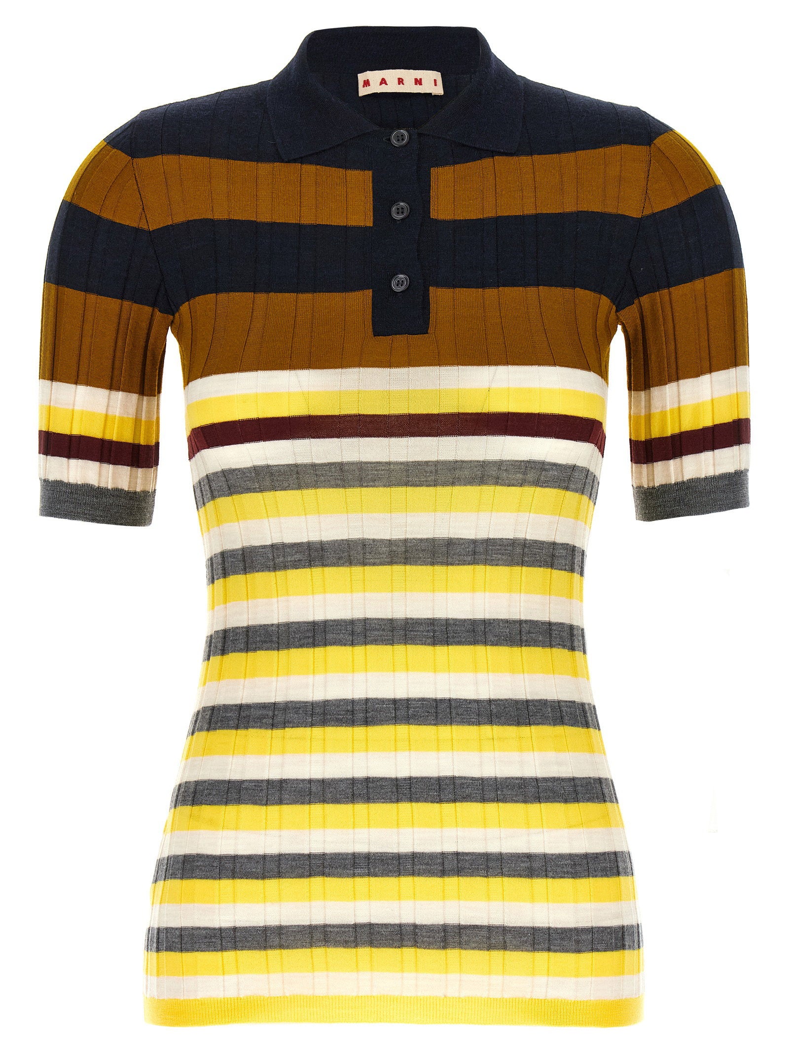 Marni Women's Ribbed Wool Polo Shirt