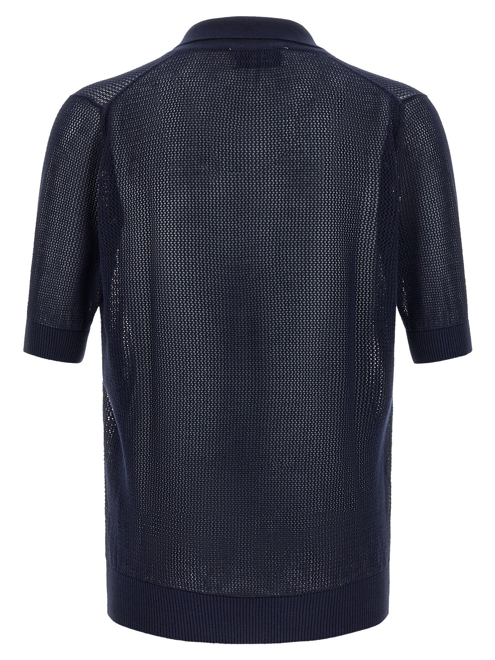 Riviera Project Men's Openwork Cotton Polo Shirt