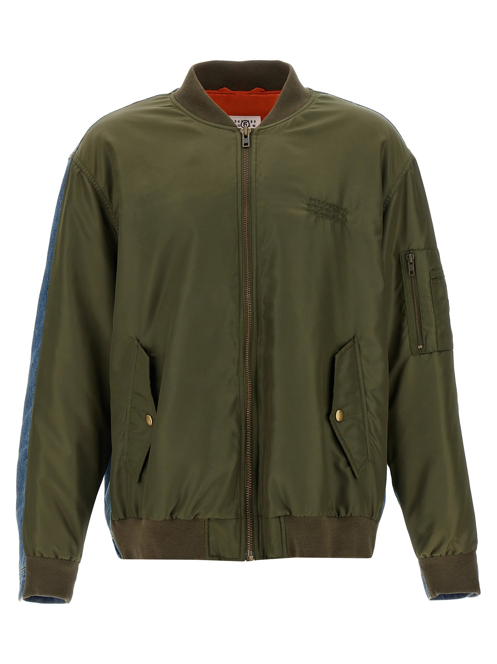 Mm6 Maison Margiela Men's Bimaterial Bomber Jacket