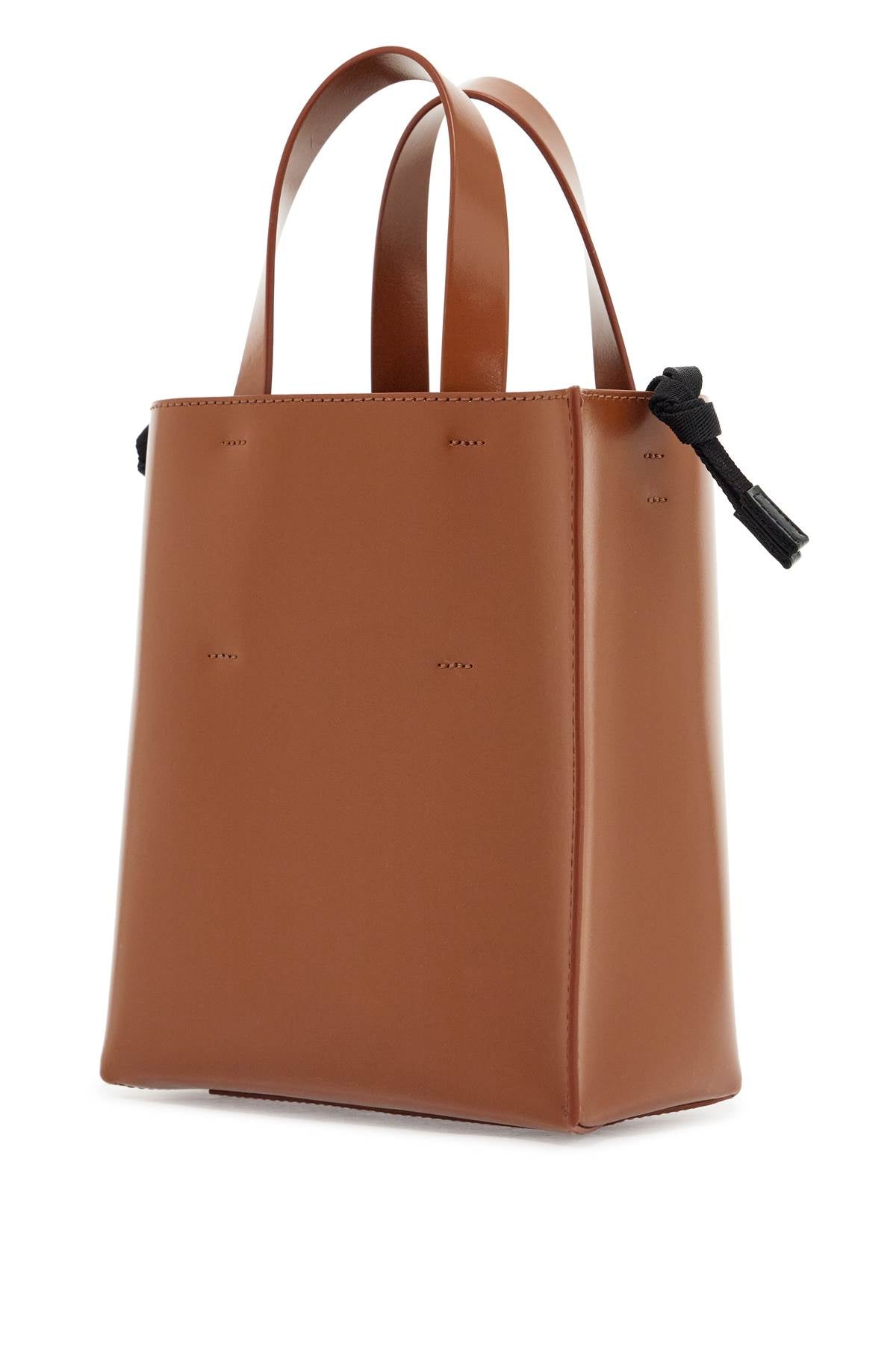 Marni Women's Brown Calf Leather Shopping Bag With Minimalist Design And Shoulder Strap