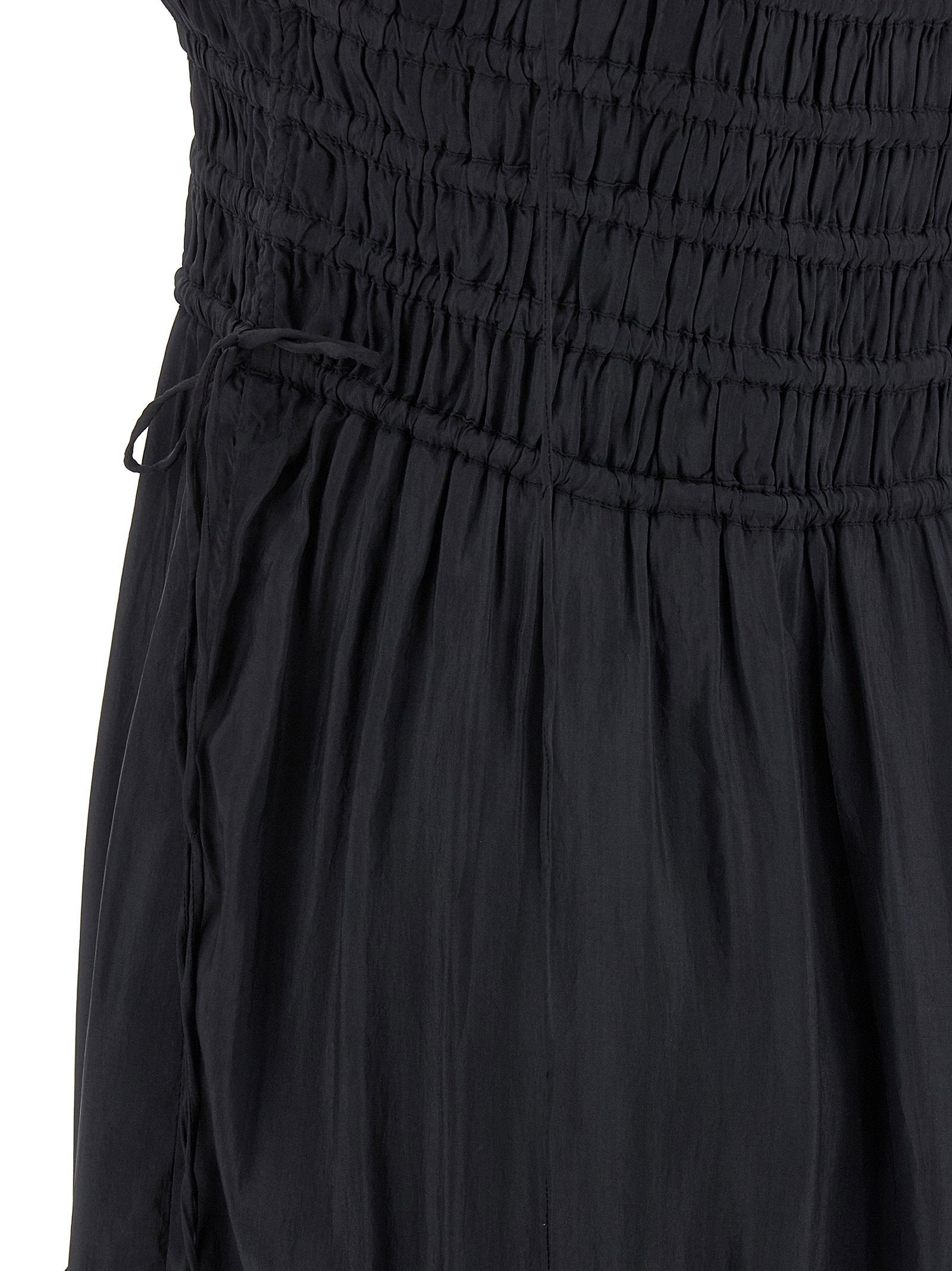 Ganni Women's Black Smock Tie Dress