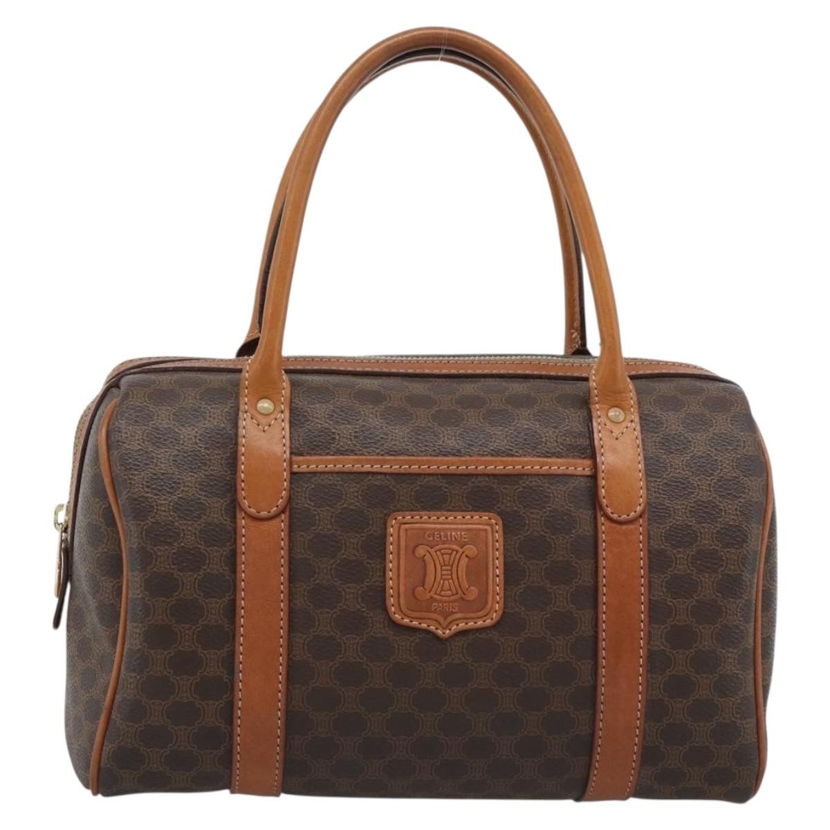 Celine Boston Macadam Canvas Brown Pvc Travel Bag Bag (Pre-Owned)