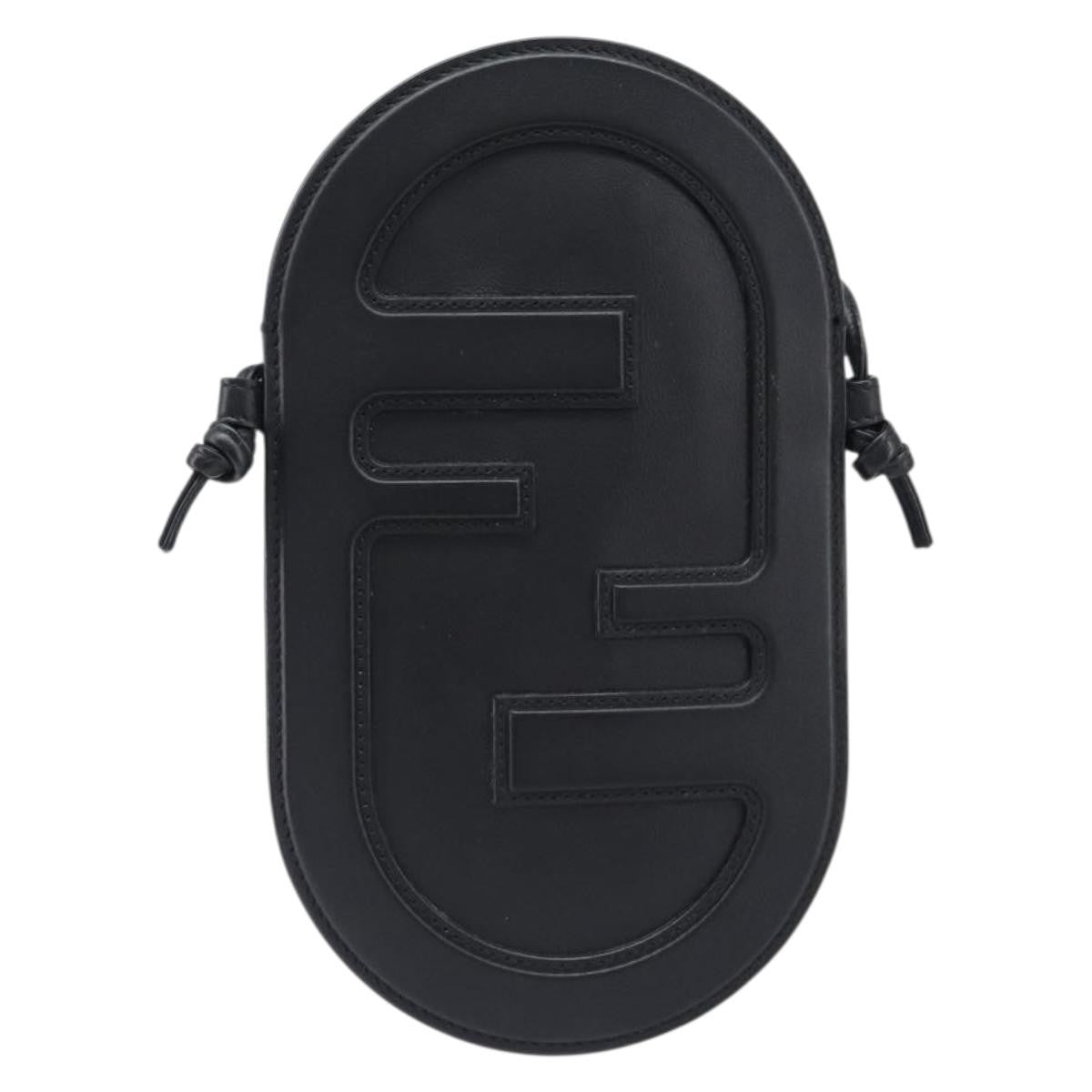 Fendi O'lock Camera Leather Black Leather Shoulder Bag Bag (Pre-Owned)