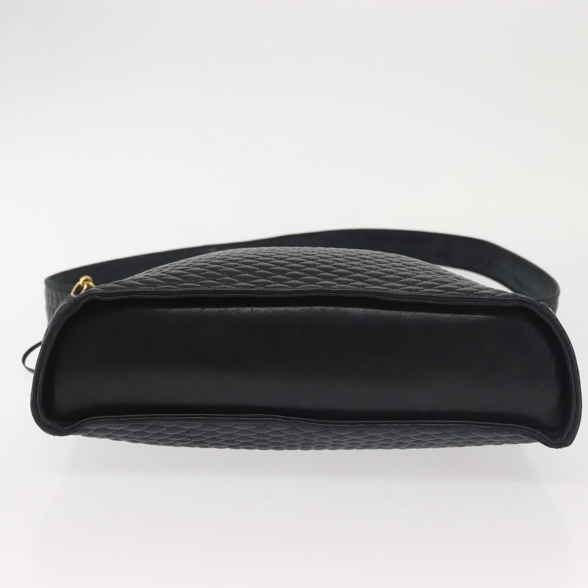 Bally Vintage Leather Navy Leather Shoulder Bag Bag (Pre-Owned)