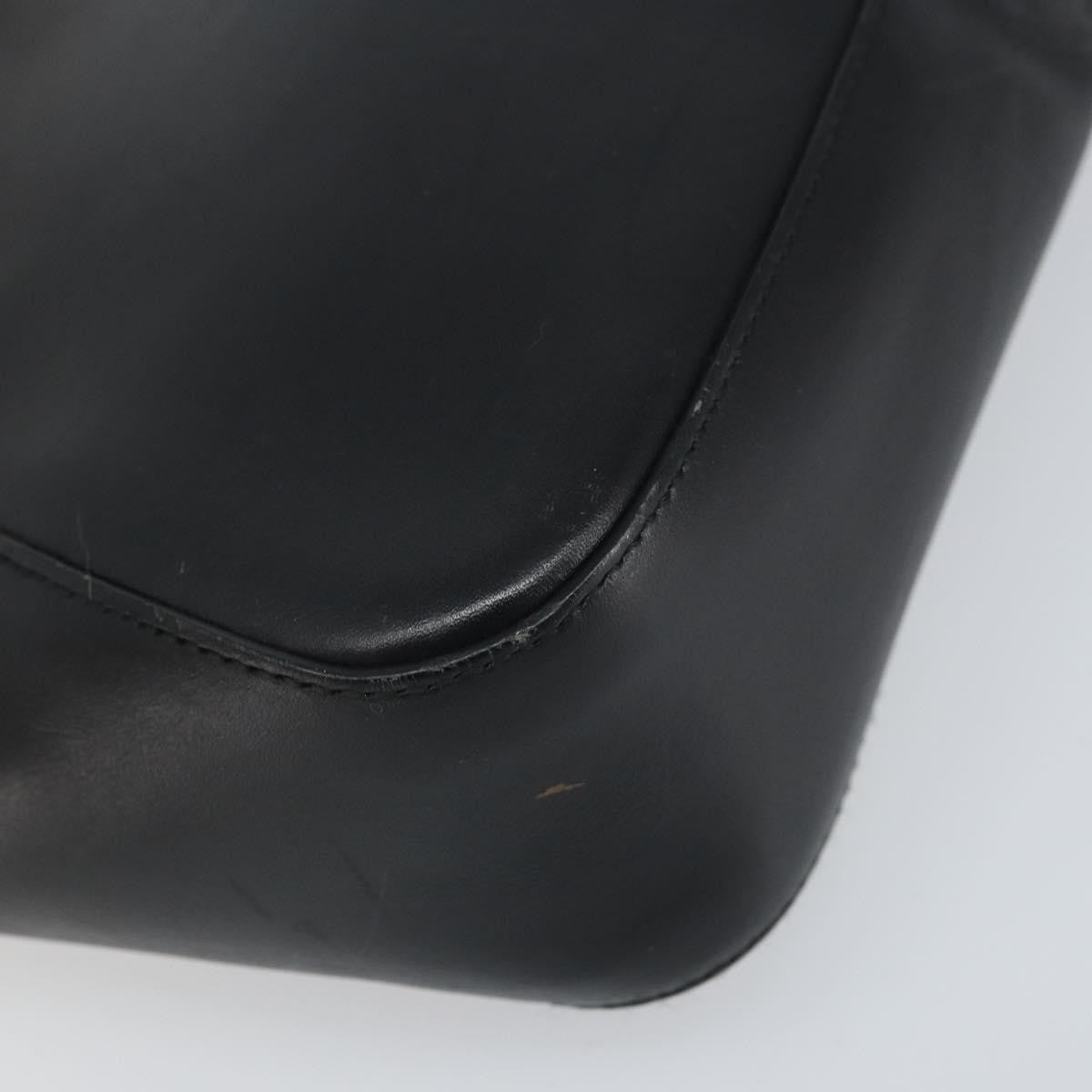 Gucci Vintage Web Tote Leather Black Leather Tote Bag Bag (Pre-Owned)