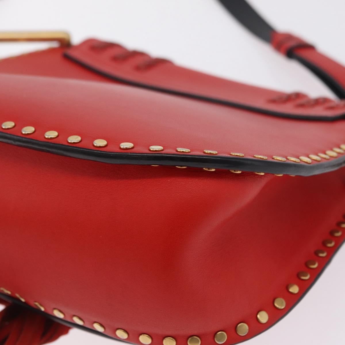 Chloe Hudson Whipstitch Leather Red Leather Handbag (Pre-Owned)