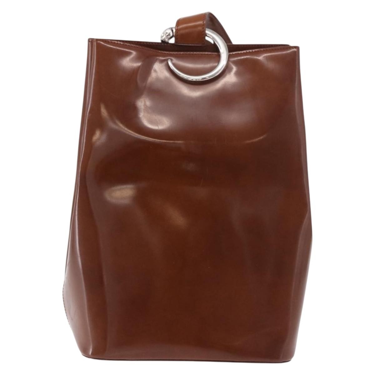 Cartier Panthère Patent Leather Brown Patent_Leather Backpack Bag (Pre-Owned)