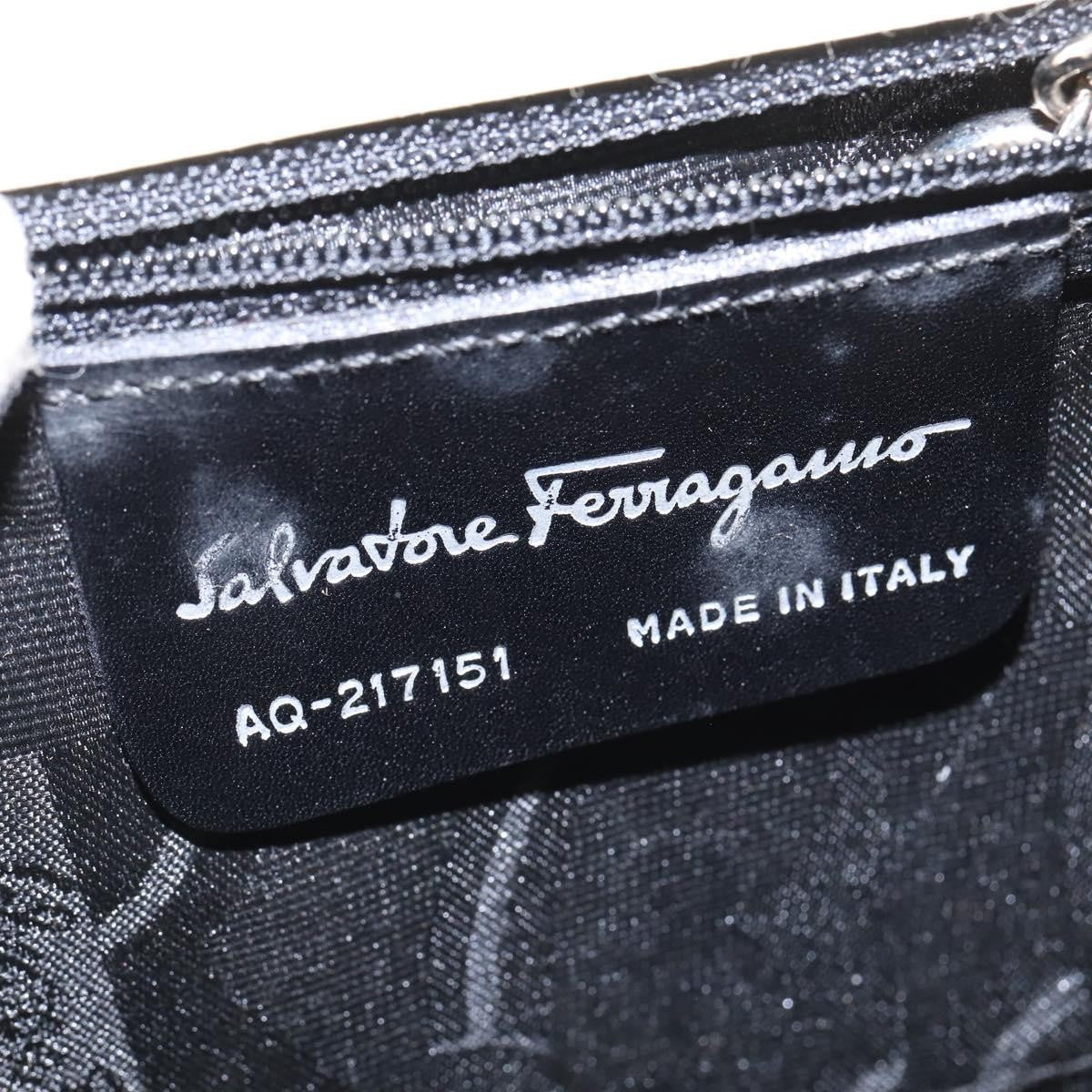 Salvatore Ferragamo Gancini Patent Leather White Patent_Leather Handbag (Pre-Owned)