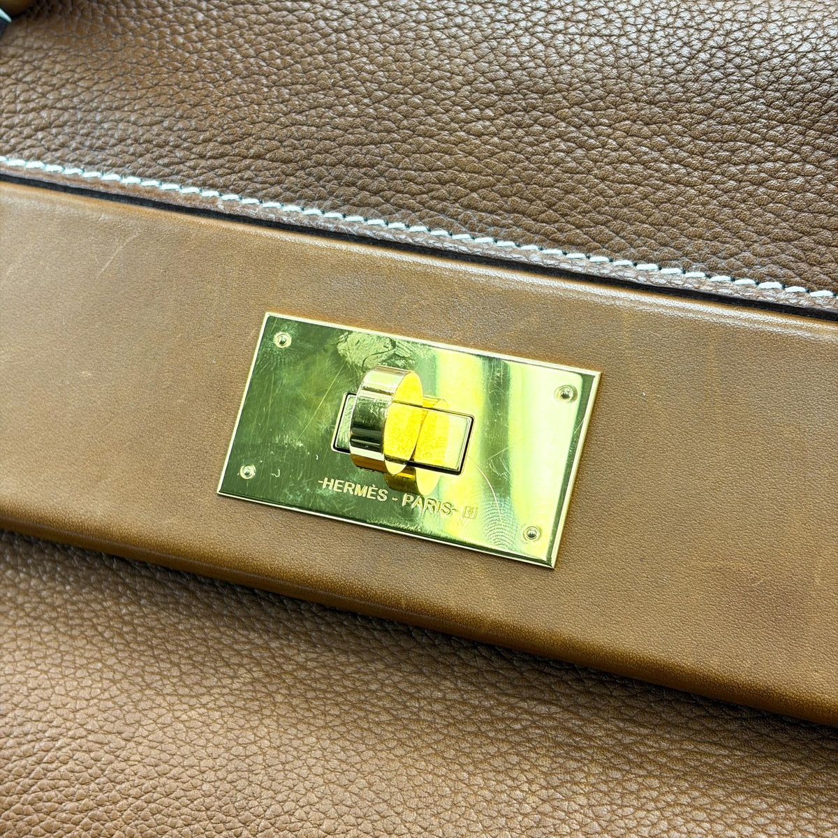 Hermes 24/24 Barenia Faubourg With Swift Brown Leather Handbag (Pre-Owned)