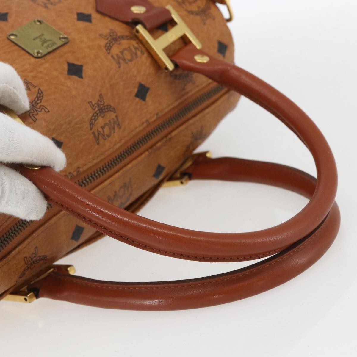 MCM Visetos Logogramme Canvas And Leather Brown Canvas Handbag (Pre-Owned)