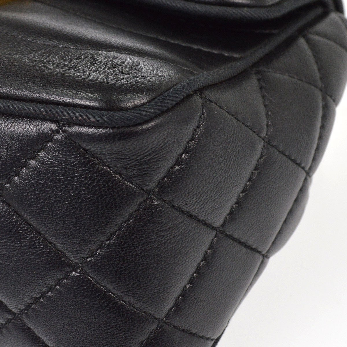 Chanel Pagoda Flap Quilted Lambskin Black Leather Handbag (Pre-Owned)