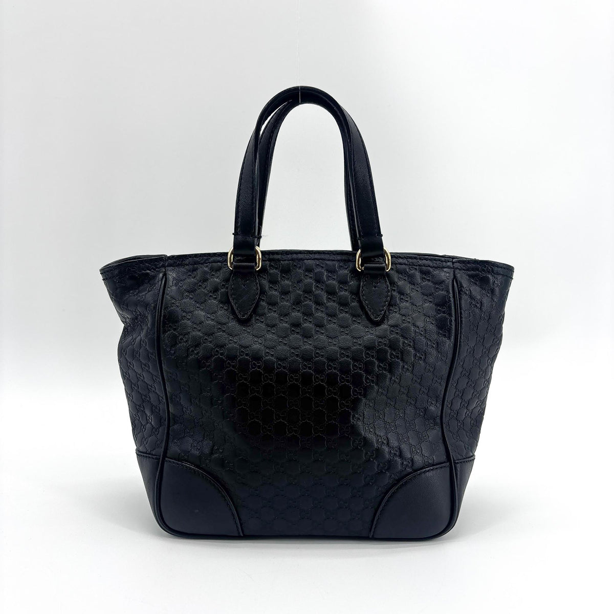 Gucci Bree Microguccissima Leather Black Leather Tote Bag Bag (Pre-Owned)