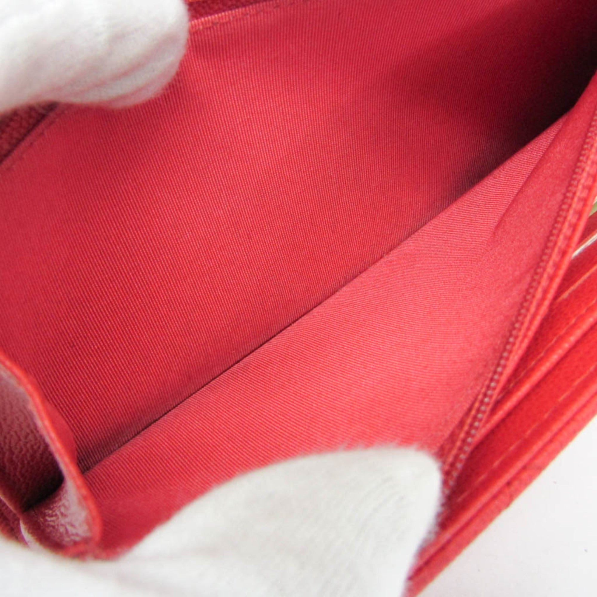 Chanel Cc Box Gusset Flap Quilted Calfskin Red Leather Wallets Accessory (Pre-Owned)