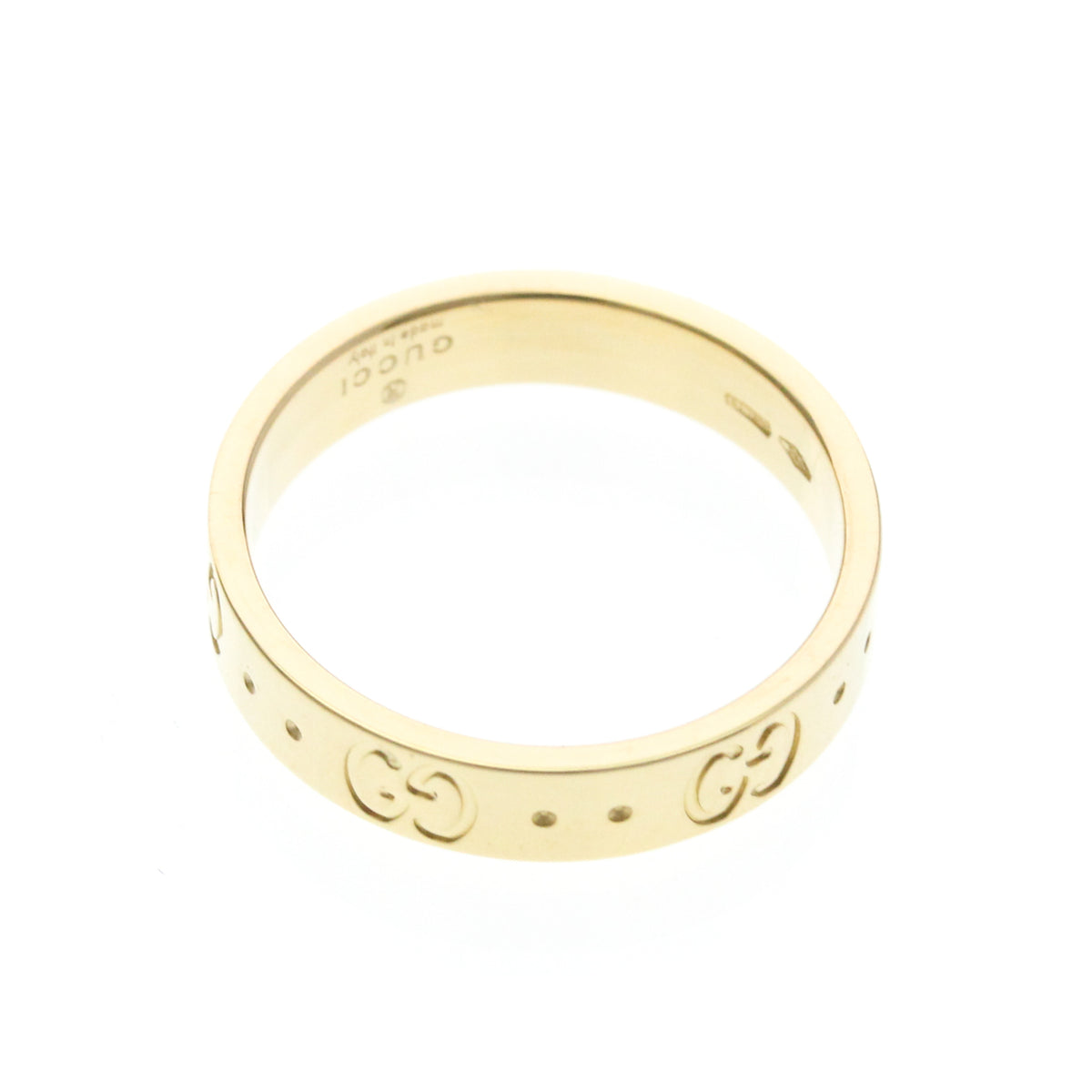 Gucci Icon Band 18K Yellow Gold Gold Yellow_Gold Ring Jewelry (Pre-Owned)