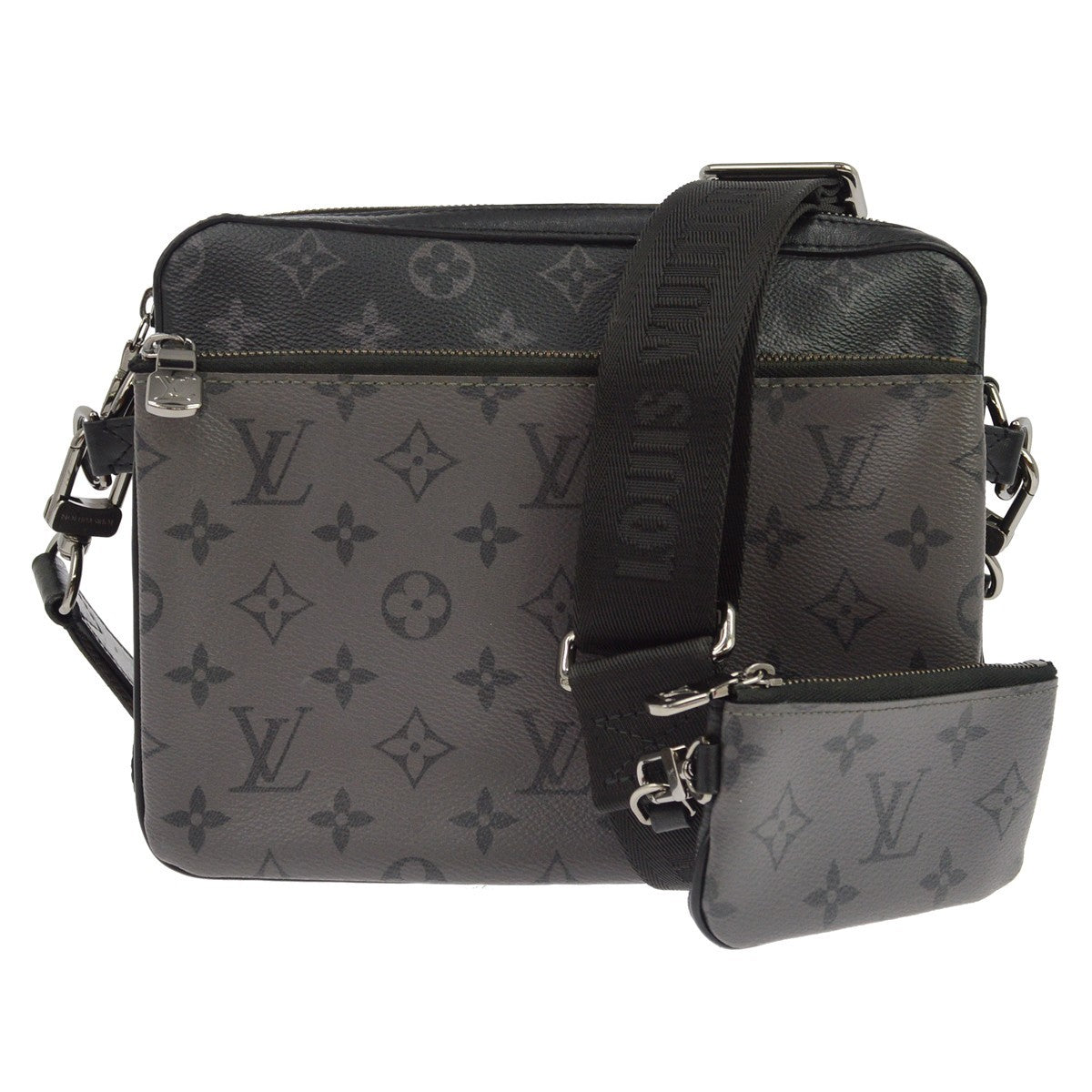 Louis Vuitton Trio Messenger Monogram Canvas Black Canvas Shoulder Bag Bag (Pre-Owned)