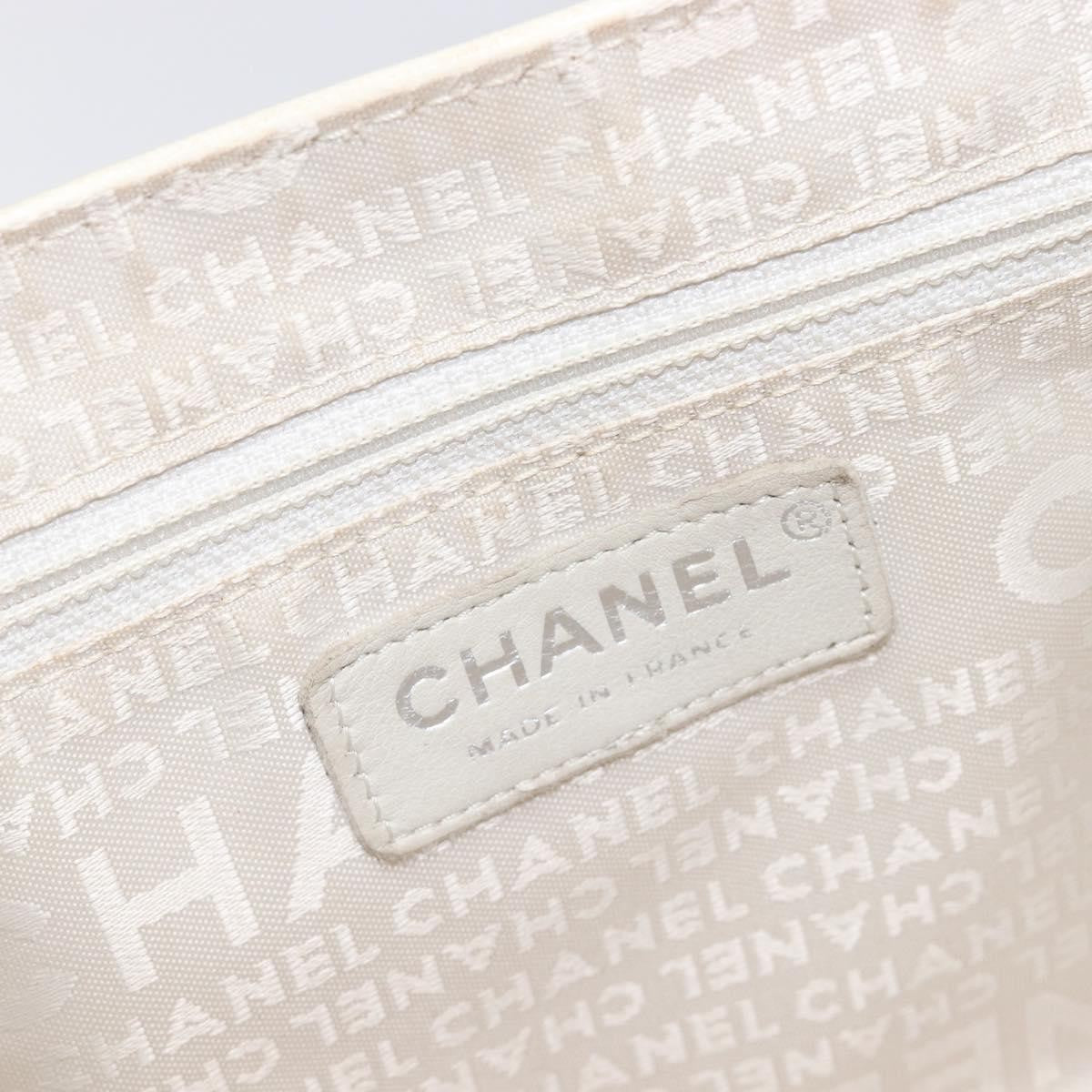 Chanel Mademoiselle Lock Accordion Flap Quilted Lambskin Beige Leather Handbag (Pre-Owned)