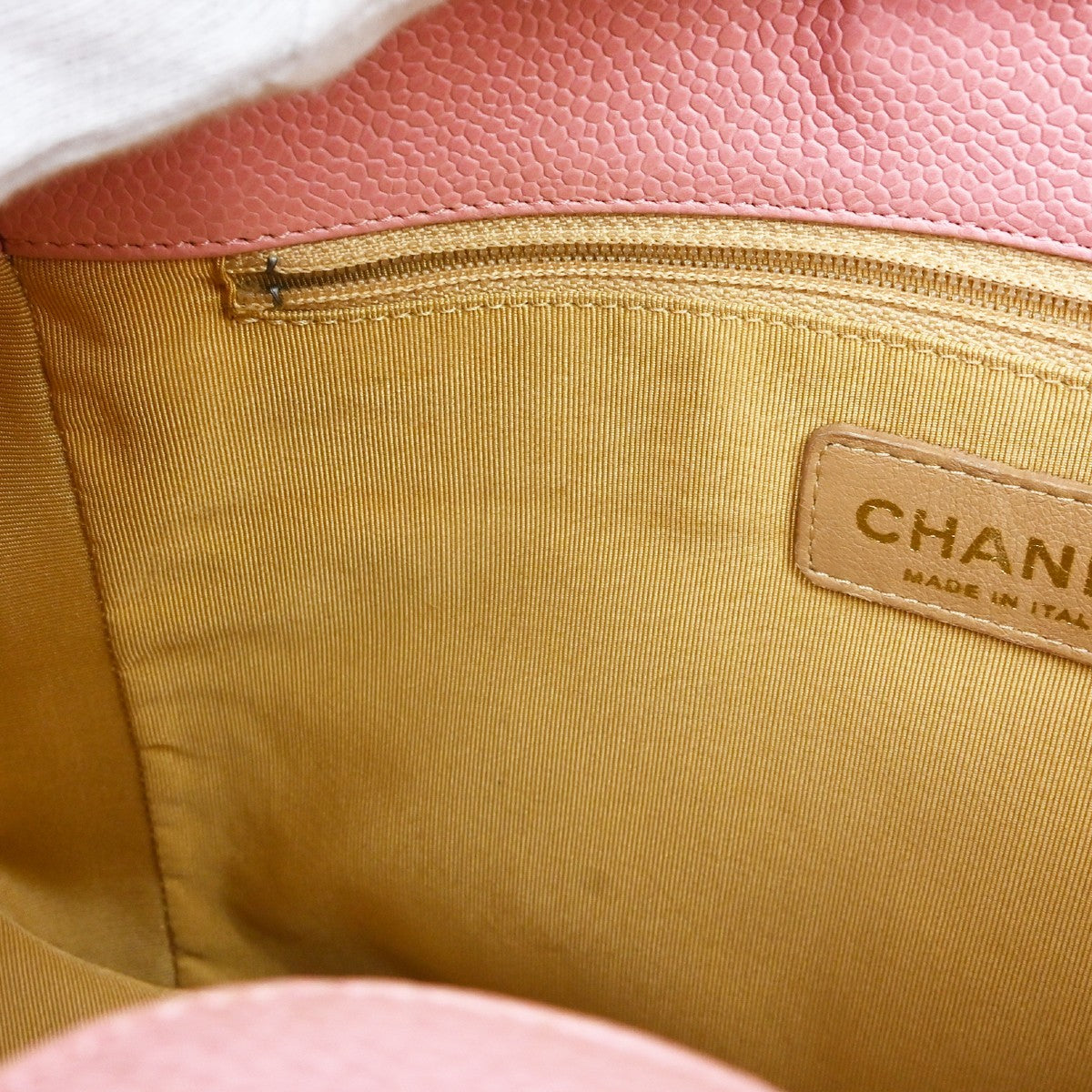 Chanel Petite Shopping Quilted Caviar Pink Leather Tote Bag Bag (Pre-Owned)
