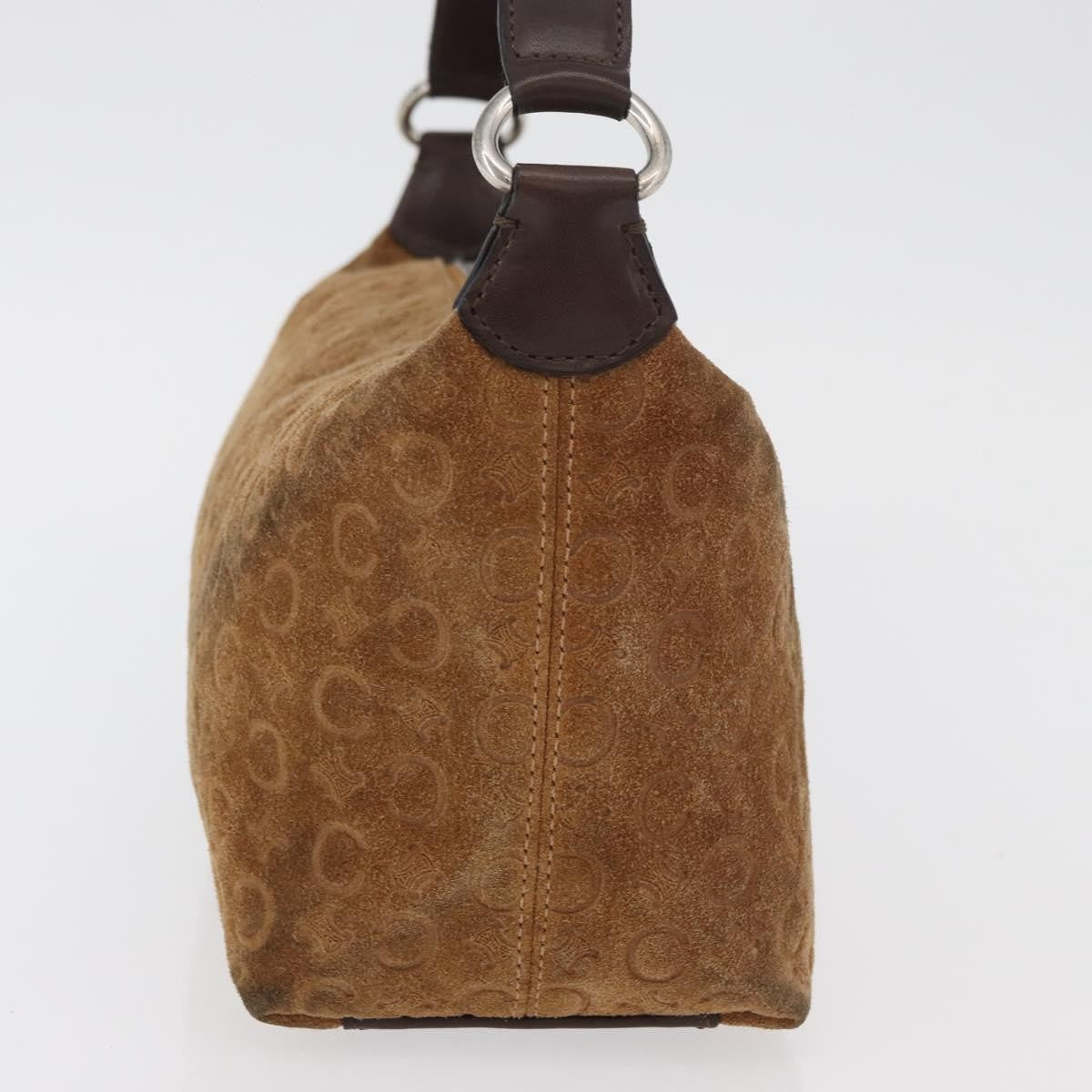 Celine C Macadam Suede Brown Suede Handbag (Pre-Owned)