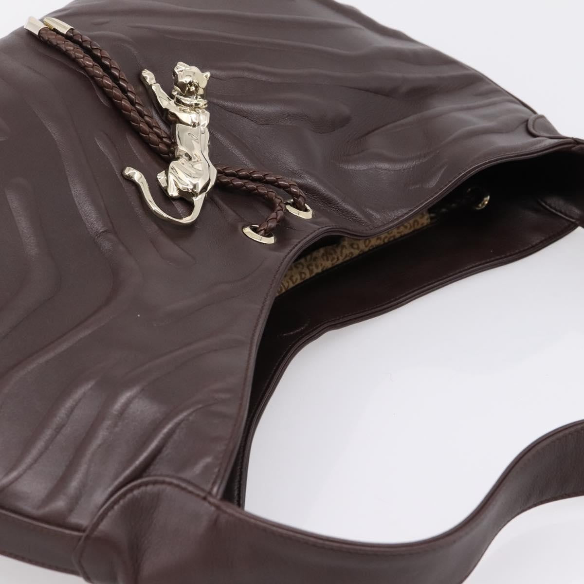 Cartier Panthère Shoulder Leather Brown Leather Shoulder Bag Bag (Pre-Owned)