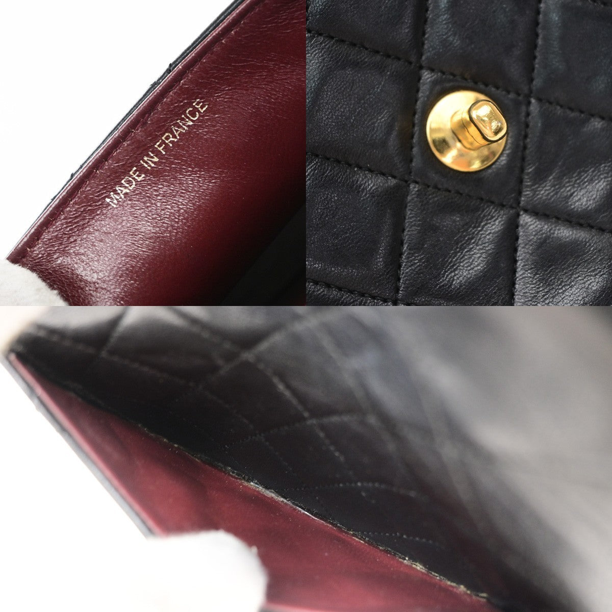 Chanel Vintage Square Classic Flap Quilted Lambskin Black Leather Shoulder Bag Bag (Pre-Owned)