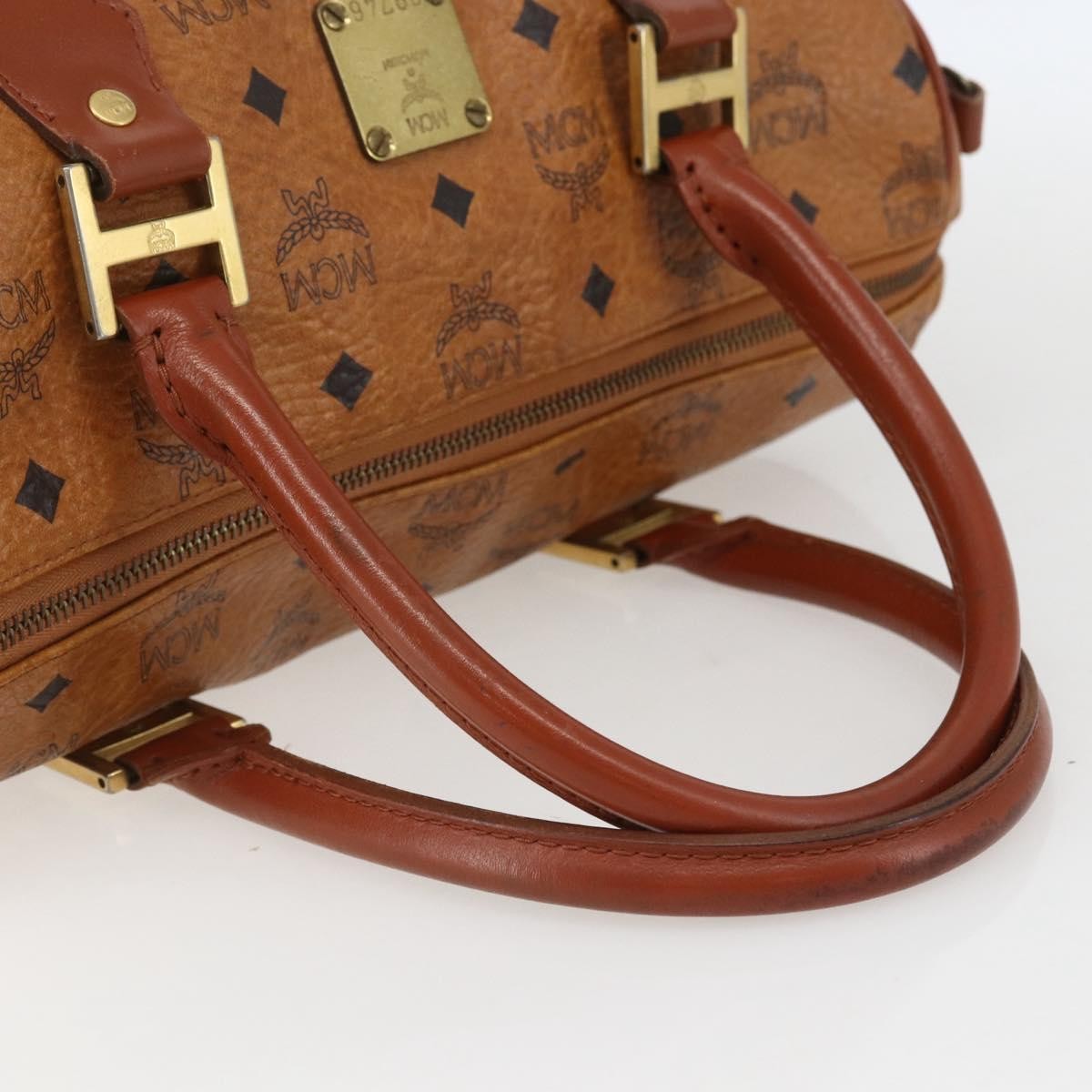 MCM Visetos Logogramme Canvas And Leather Brown Canvas Travel Bag Bag (Pre-Owned)