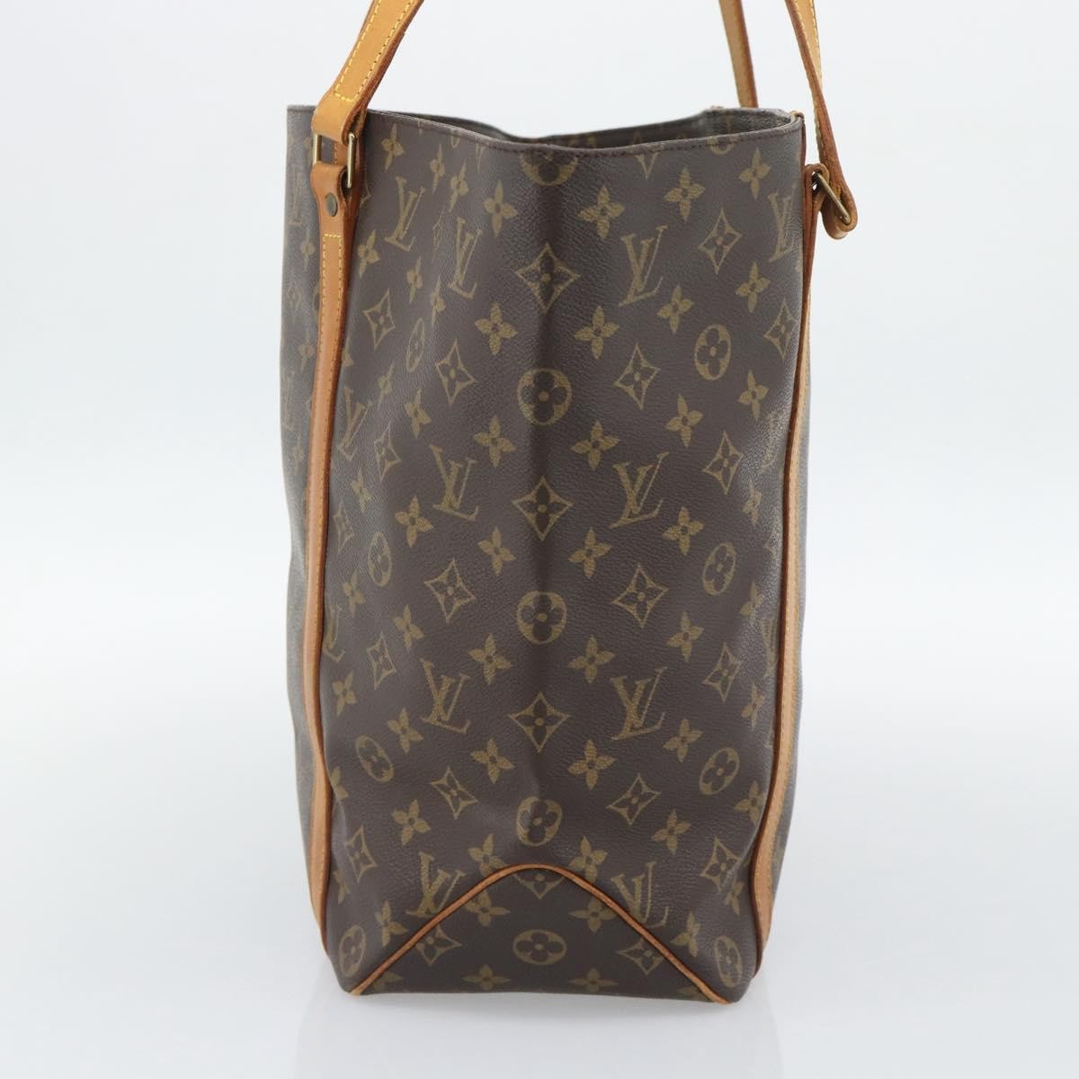 Louis Vuitton Shopping Sac Handbag Monogram Brown Canvas Tote Bag Bag (Pre-Owned)