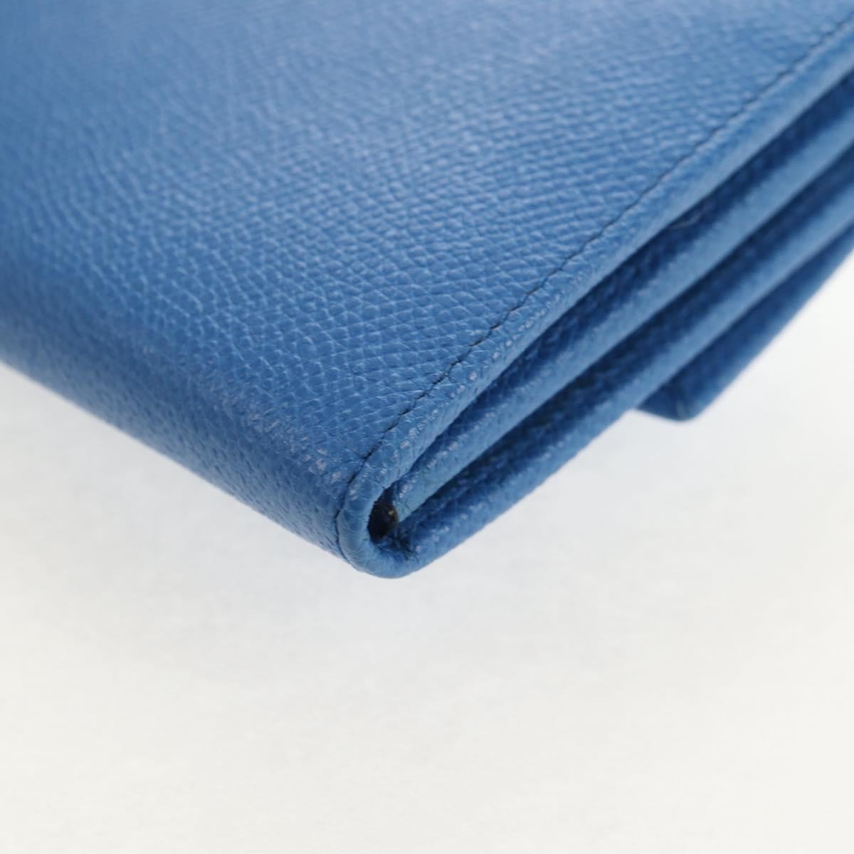 Salvatore Ferragamo Gancini Flap Continental Leather Blue Leather Wallets Accessory (Pre-Owned)