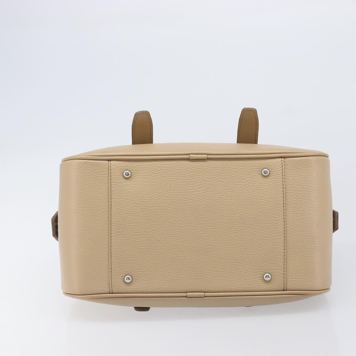 Burberry Belted Boston Leather Beige Leather Handbag (Pre-Owned)