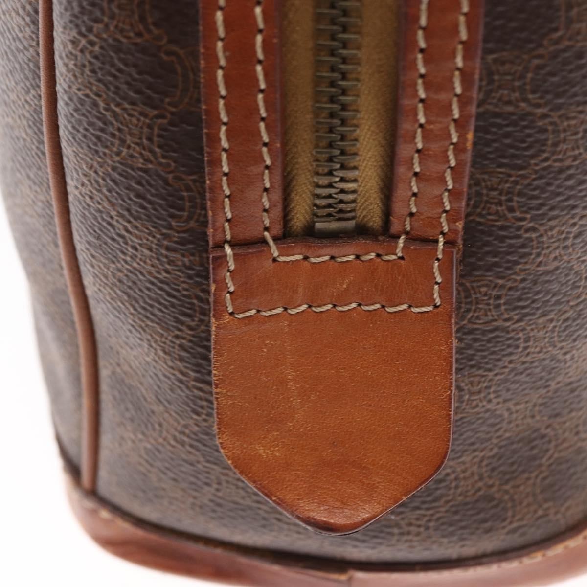 Celine Vintage Macadam Canvas And Leather Brown Canvas Handbag (Pre-Owned)