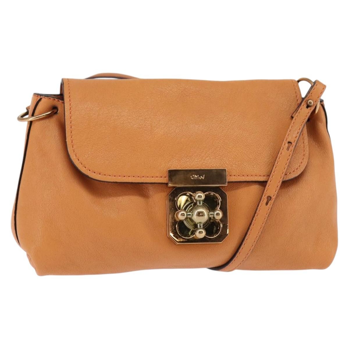 Chloe Elsie Leather Orange Leather Shoulder Bag Bag (Pre-Owned)