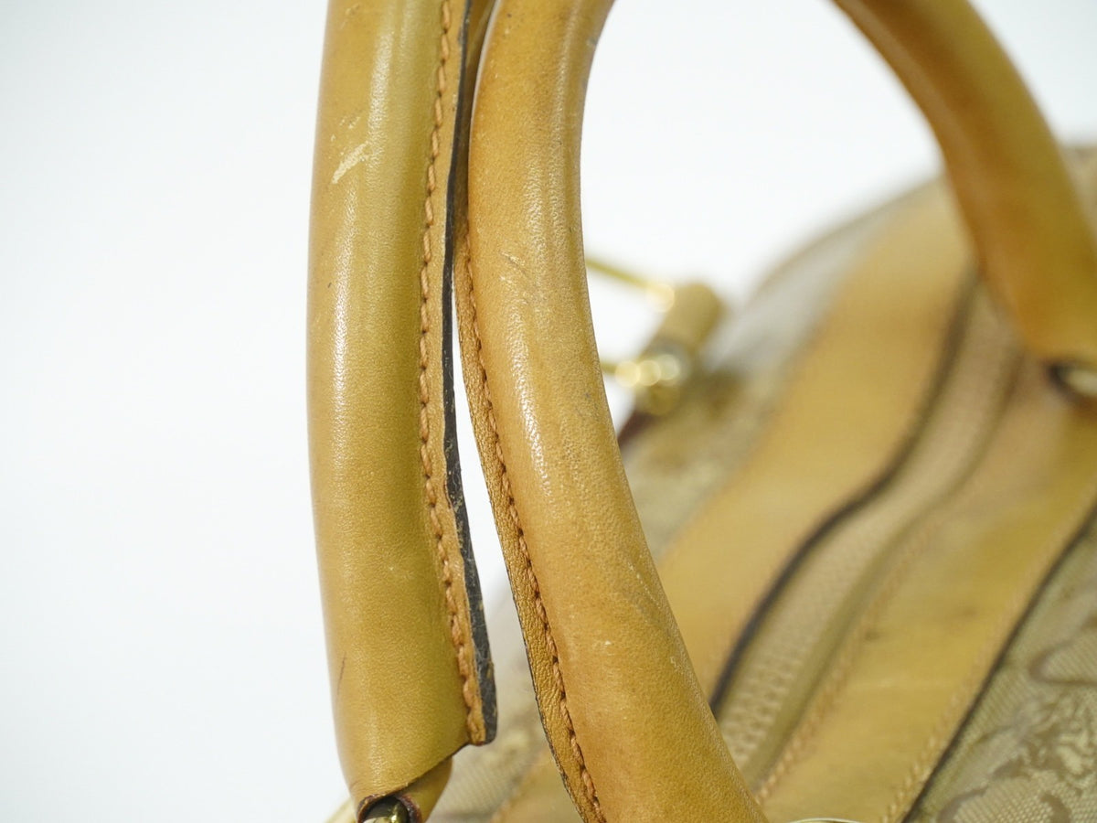 Celine Vintage Duffle Canvas And Leather Beige Pvc Travel Bag Bag (Pre-Owned)