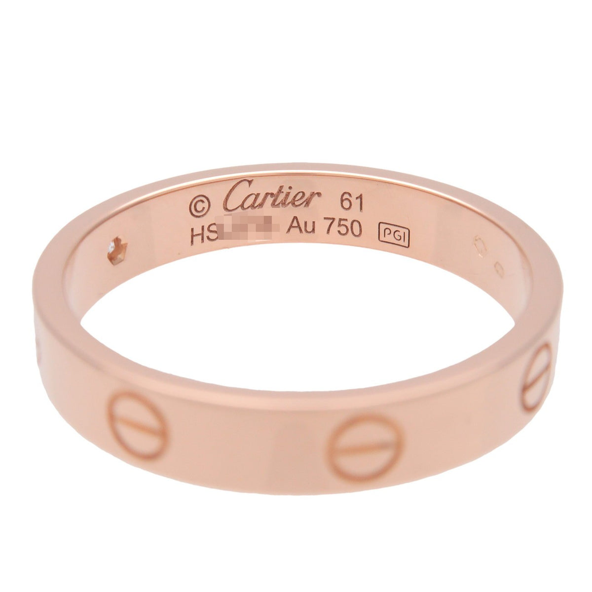 Cartier Love Wedding Band 1 Diamond 18K Rose Gold With Diamond Pink Rose_Gold Ring Jewelry (Pre-Owned)