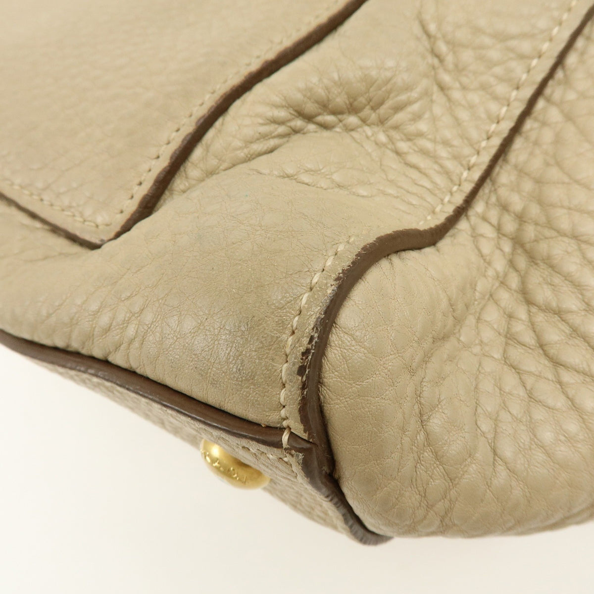 Prada Front Pocket Wing Convertible Vitello Daino Beige Leather Tote Bag Bag (Pre-Owned)